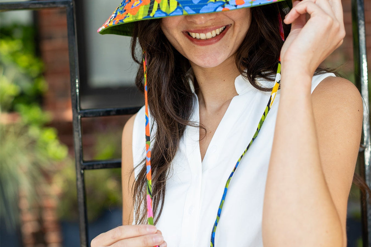 SADIE sun hat Queen's Garden - Lesley Evers - Best Seller - Blue - blue hat