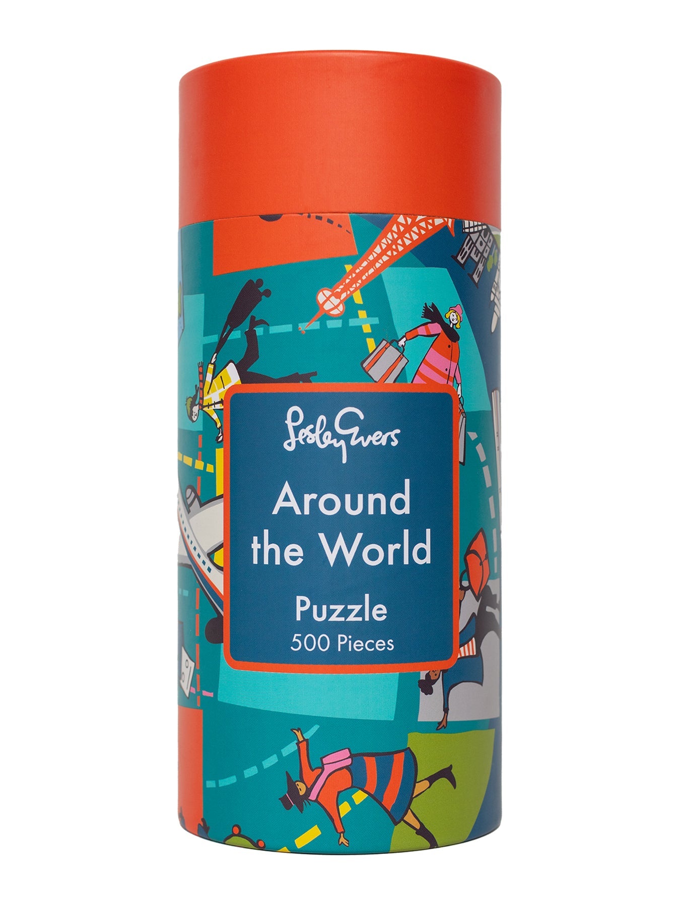 500 PIECE PUZZLE Around The World - Lesley Evers - 500 piece puzzle - adult coloring book - around the world