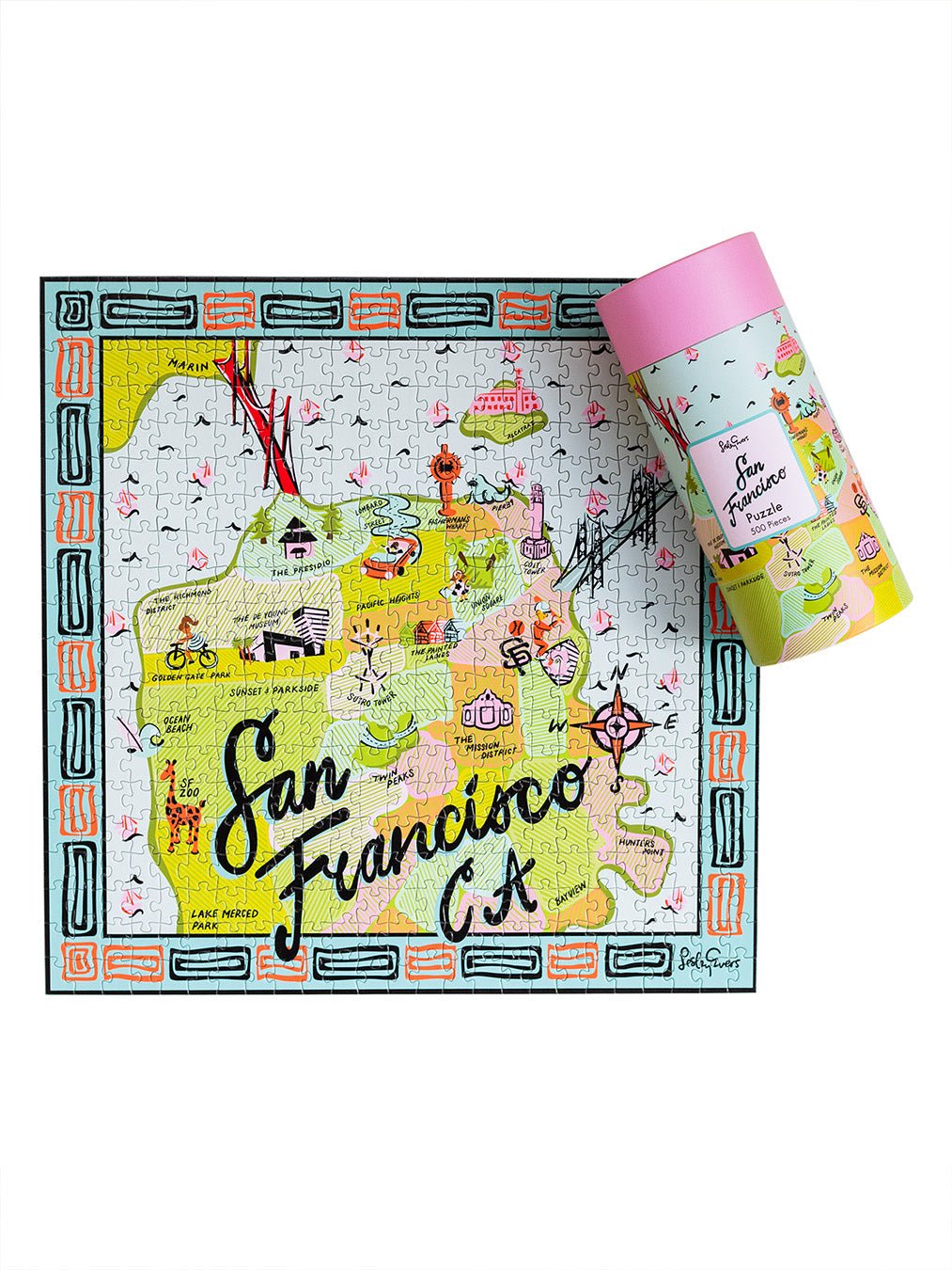 500 PIECE PUZZLE San Francisco - Lesley Evers - 500 piece puzzle - drawing - Gifts