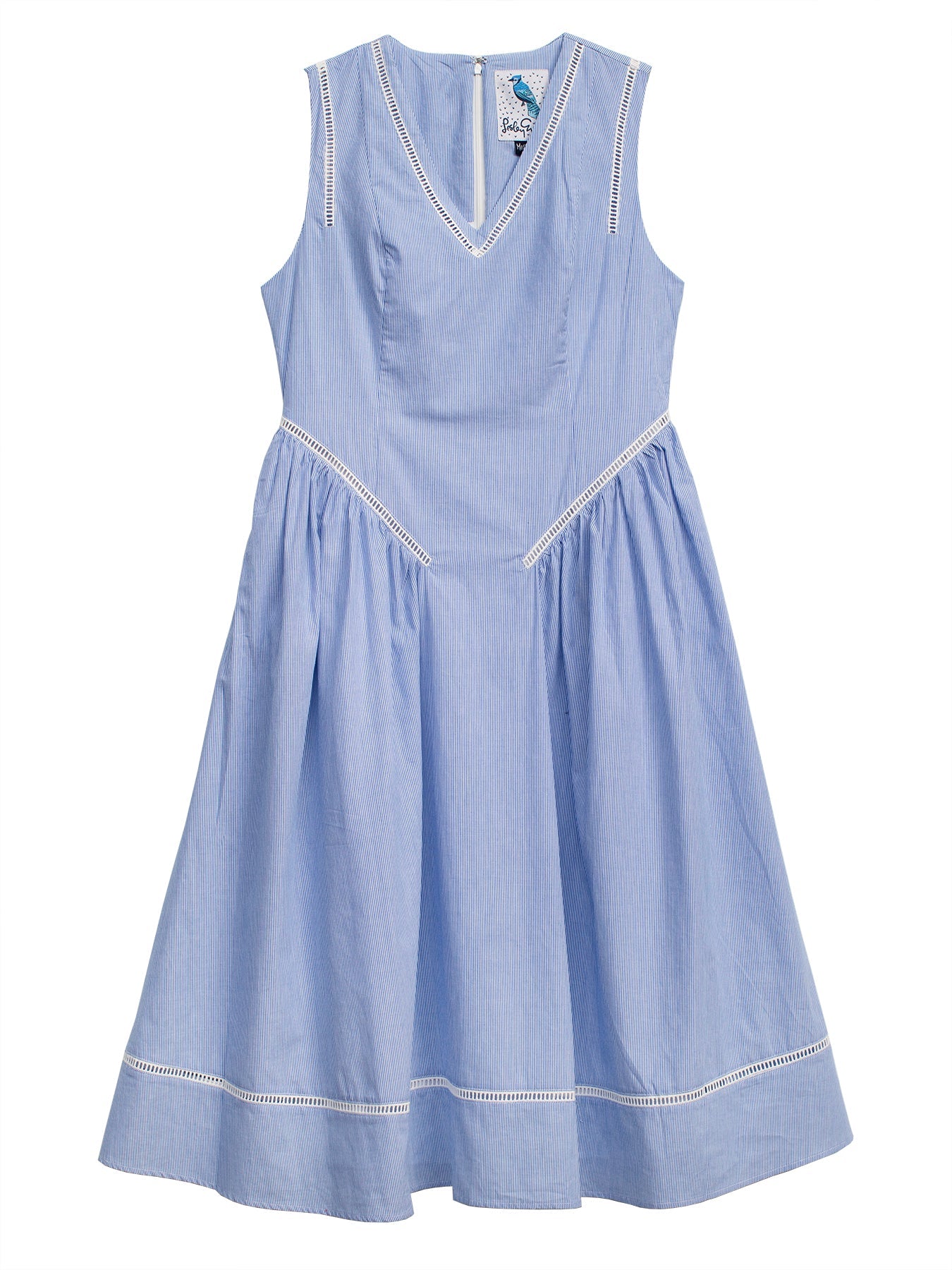 ABIGAIL dress Navy Pinstripe - Lesley Evers - Dress - Shop - Shop/All Products