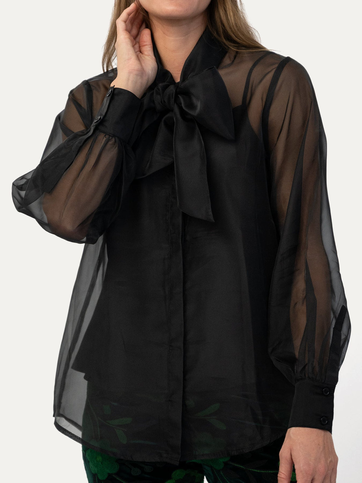 ALESSANDRA blouse Black Organza - Lesley Evers-Black-Shop-Shop/All Products