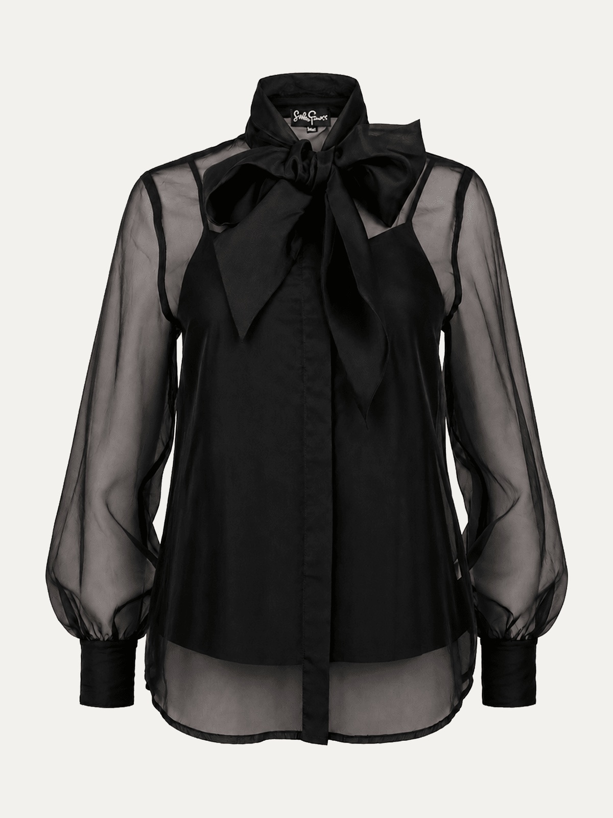 ALESSANDRA blouse Black Organza - Lesley Evers-Black-Shop-Shop/All Products