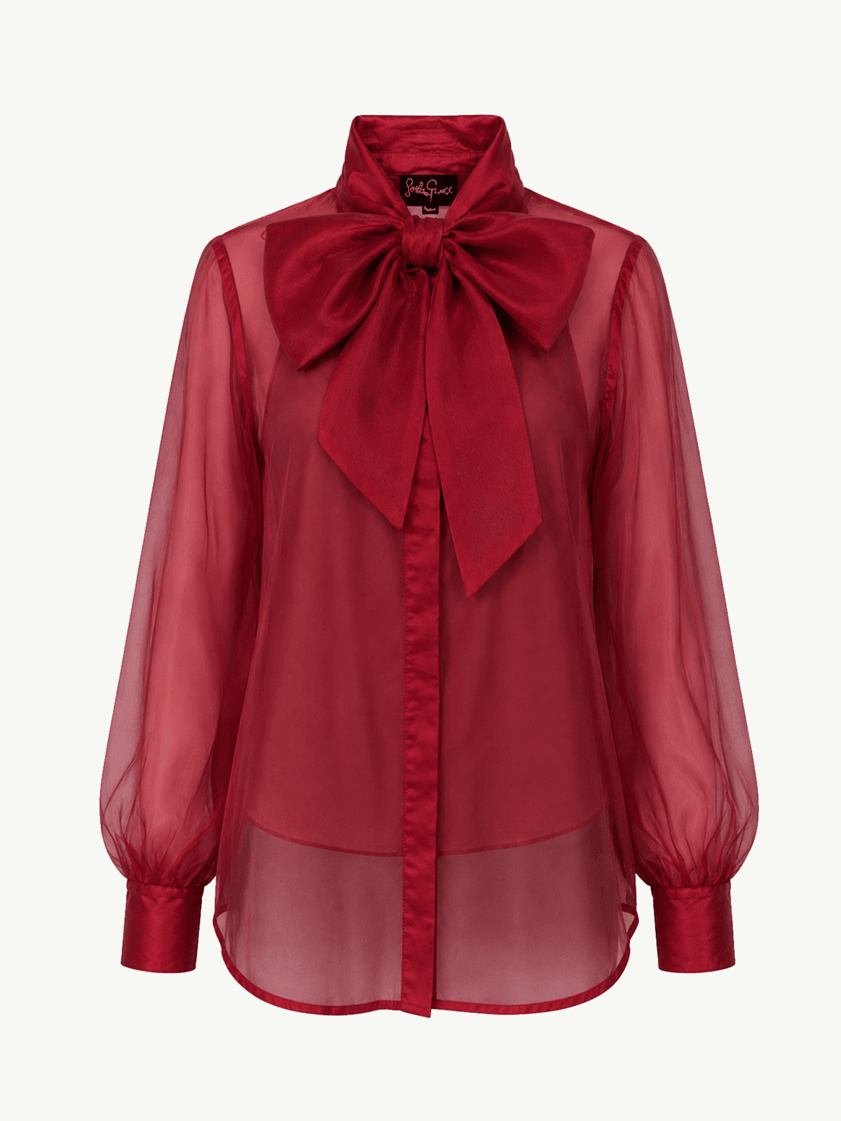 ALESSANDRA blouse Burgundy Organza - Lesley Evers-Black-Shop-Shop/All Products