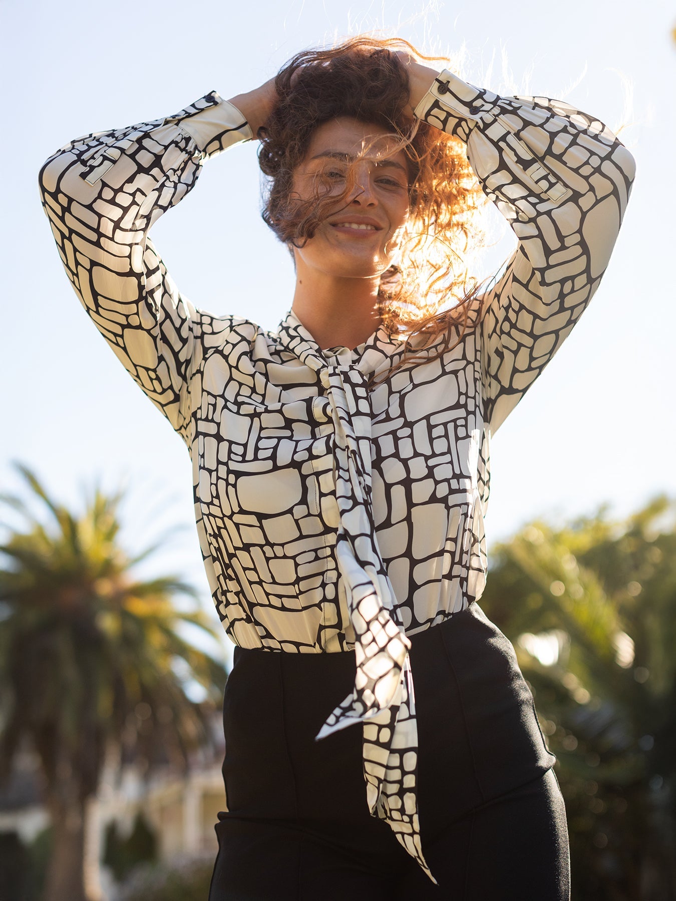 ALESSANDRA blouse Pebbles Ivory - Lesley Evers - Black - Shop - Shop/All Products