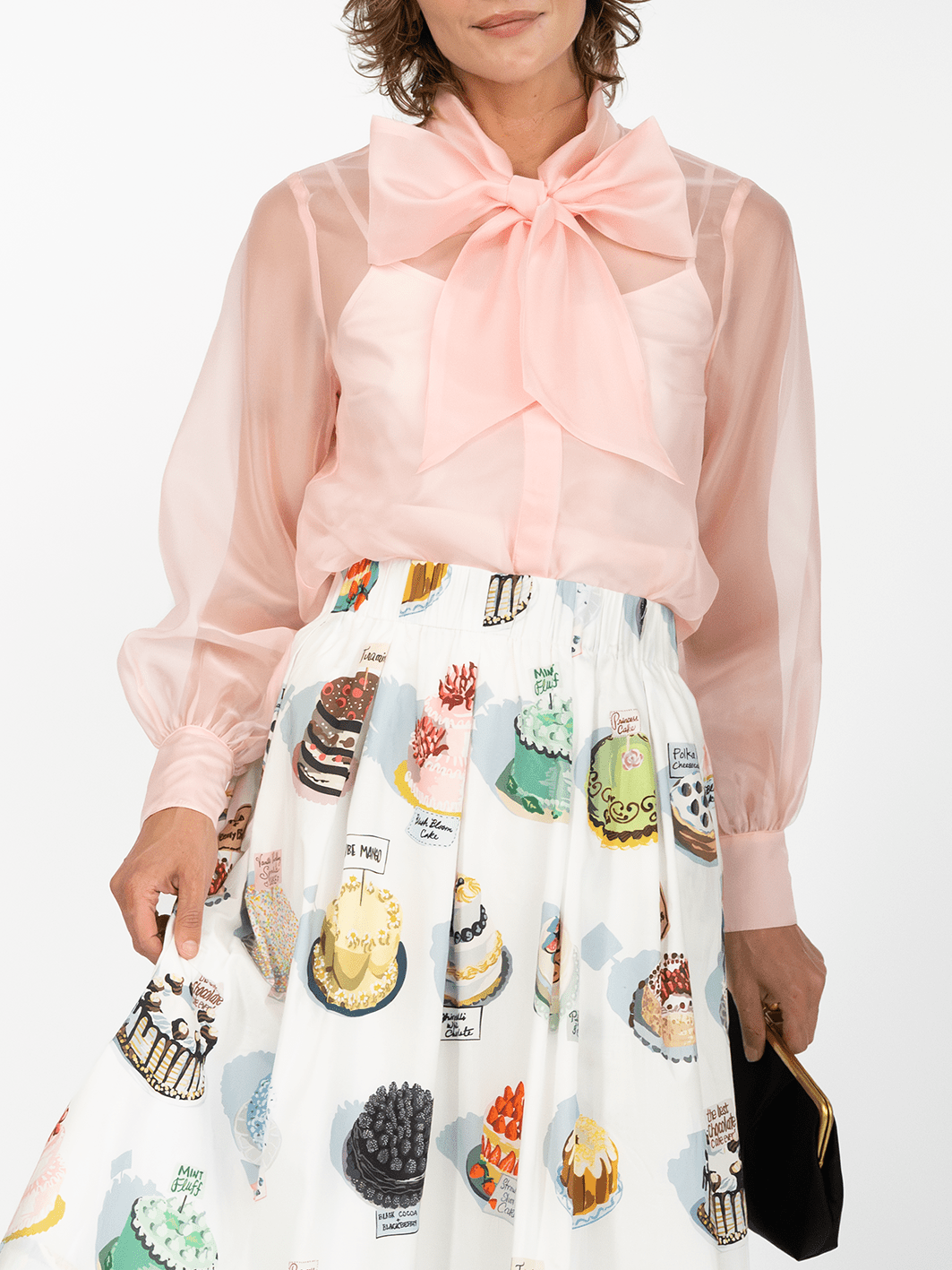 ALESSANDRA blouse Pink Organza - Lesley Evers-Black-Shop-Shop/All Products