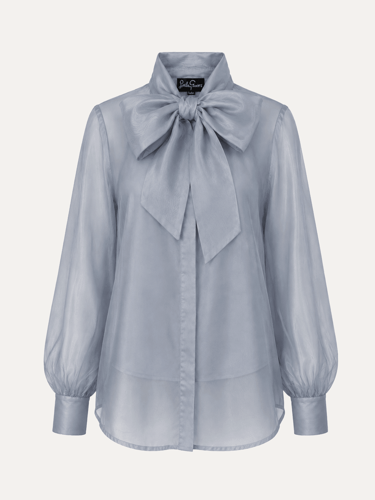 ALESSANDRA blouse Smoky Blue Organza - Lesley Evers-Black-Shop-Shop/All Products