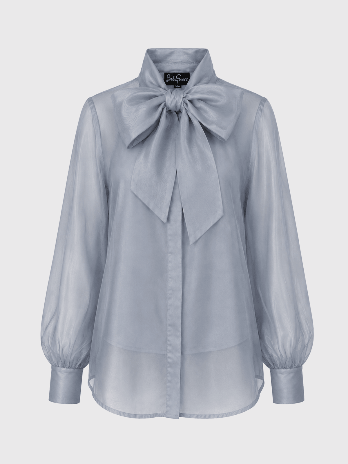 ALESSANDRA blouse Smoky Blue Organza - Lesley Evers-Black-Shop-Shop/All Products