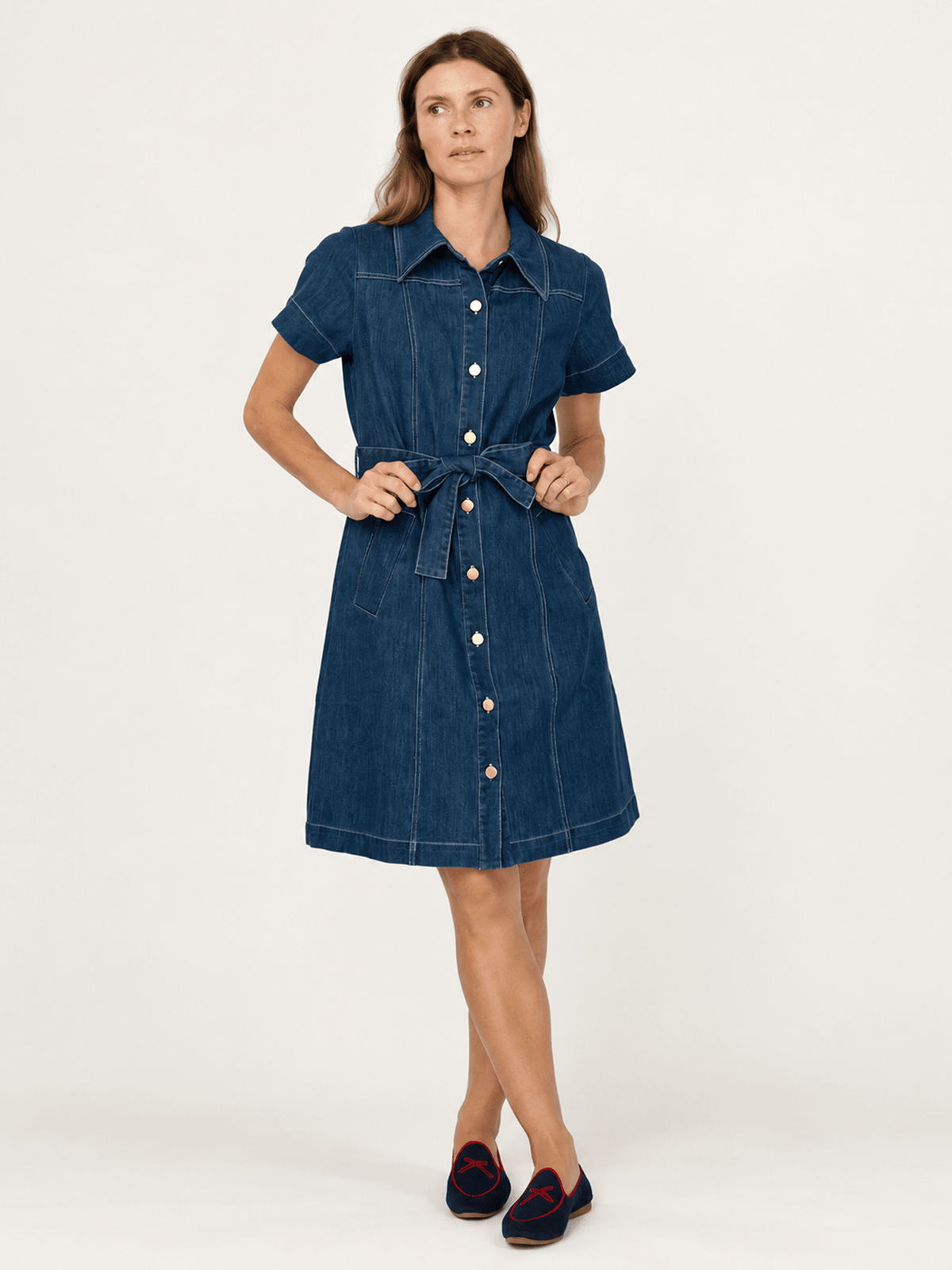 ALEXA dress Indigo Denim - Lesley Evers-denim-Dress-Shop