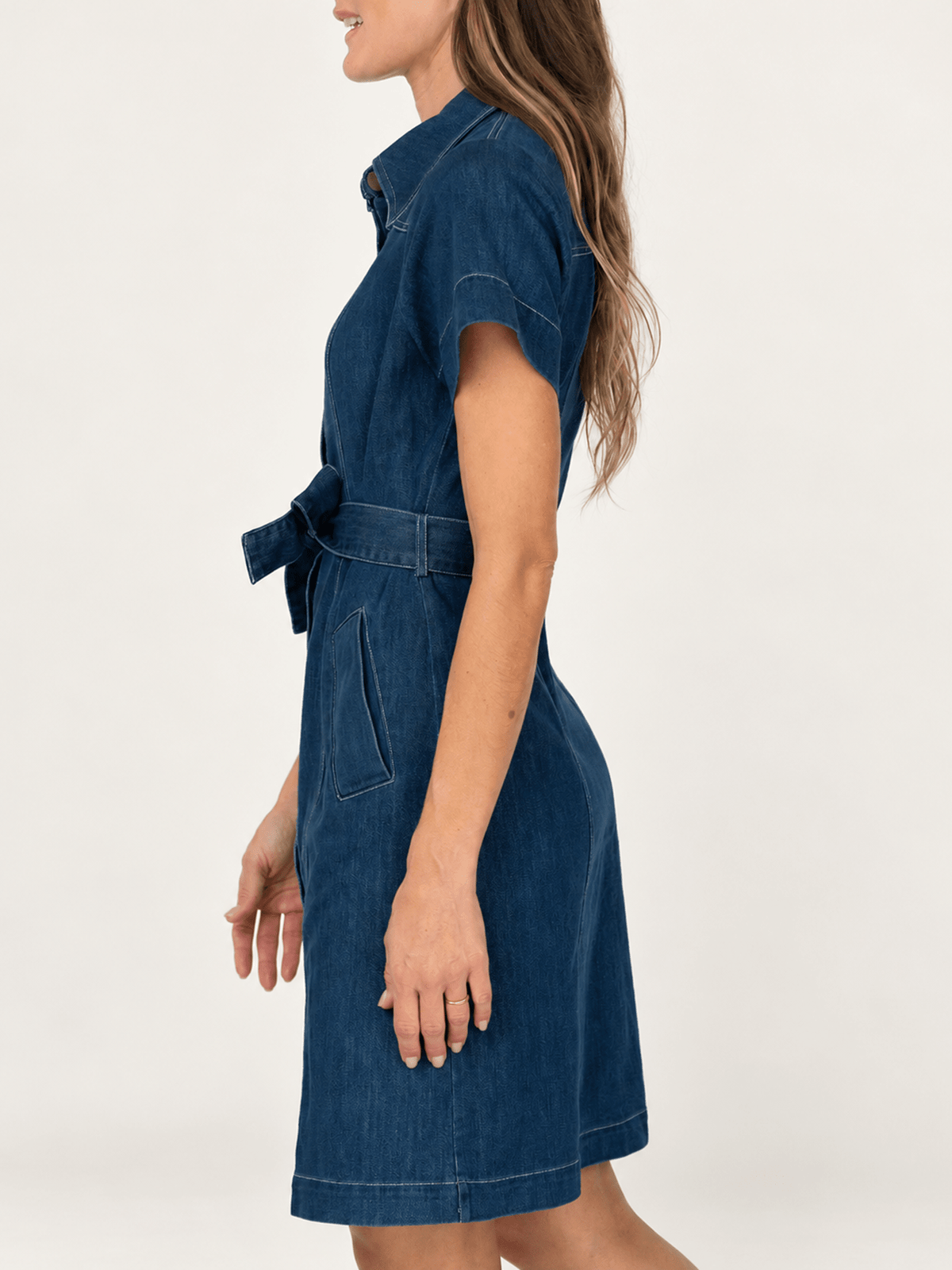 ALEXA dress Indigo Denim - Lesley Evers-denim-Dress-Shop