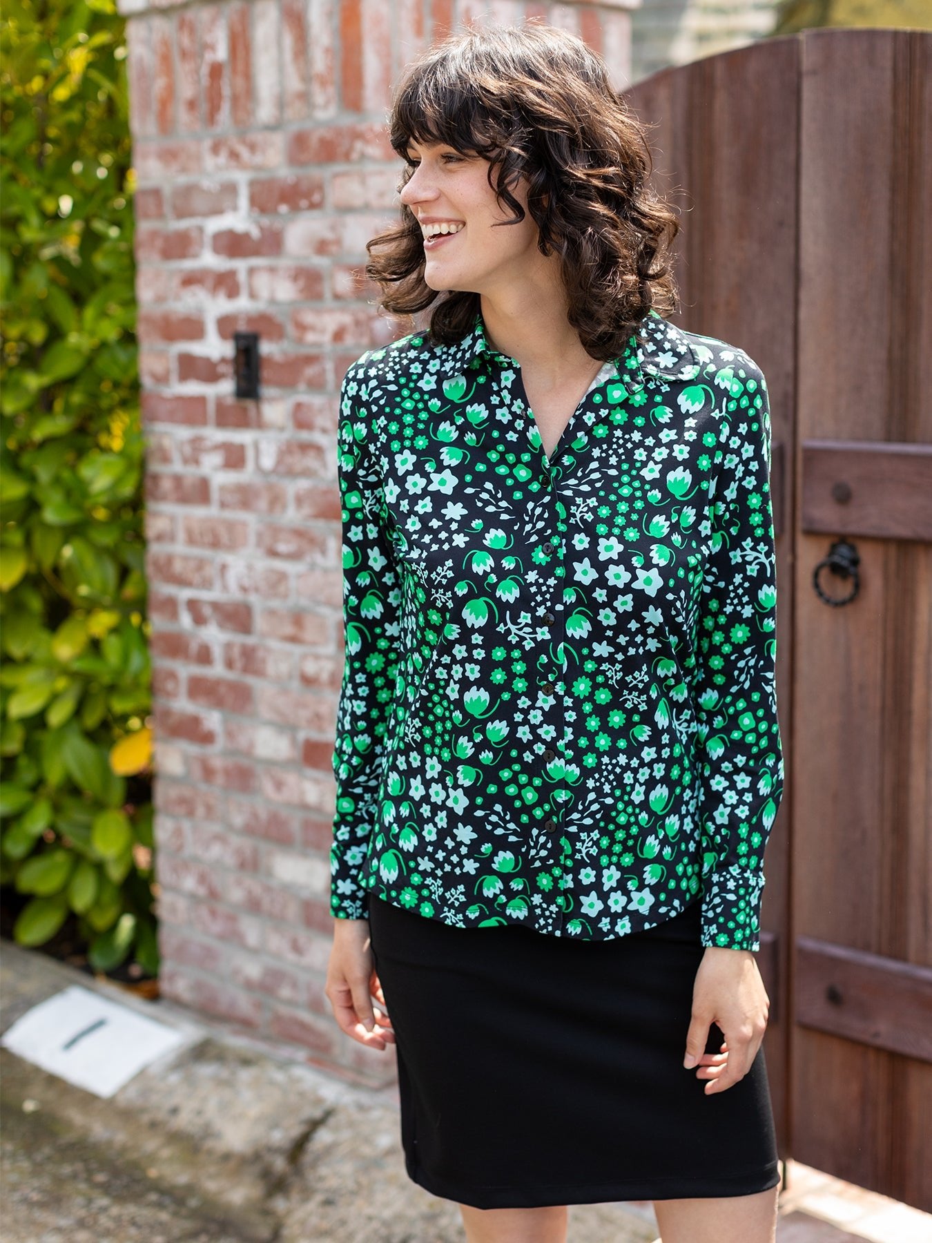 ALICE blouse Blossom Breeze Green - Lesley Evers - alice - Button Top - clothing