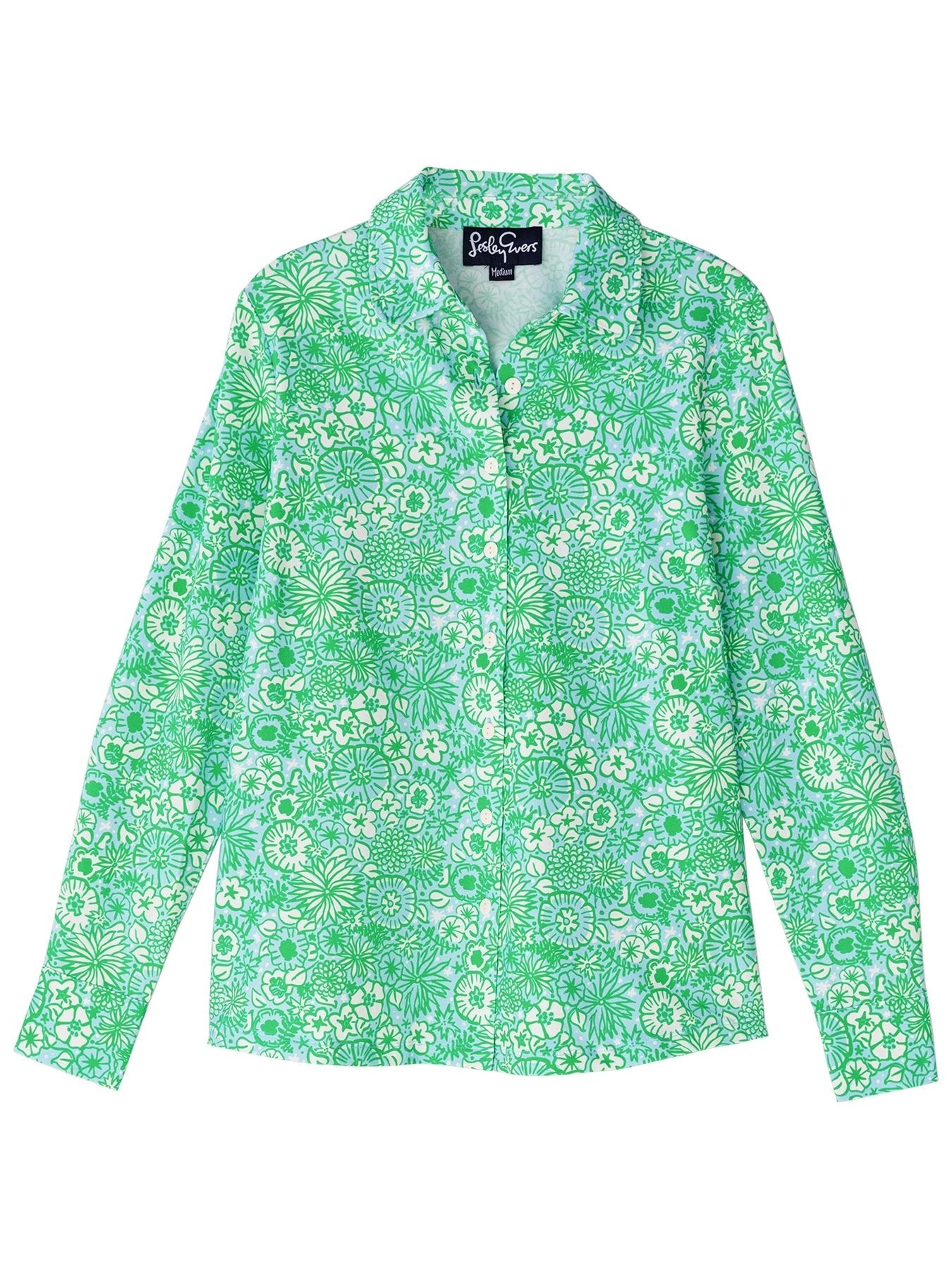 ALICE blouse Flower Patch Green - Lesley Evers - alice - Button Top - clothing