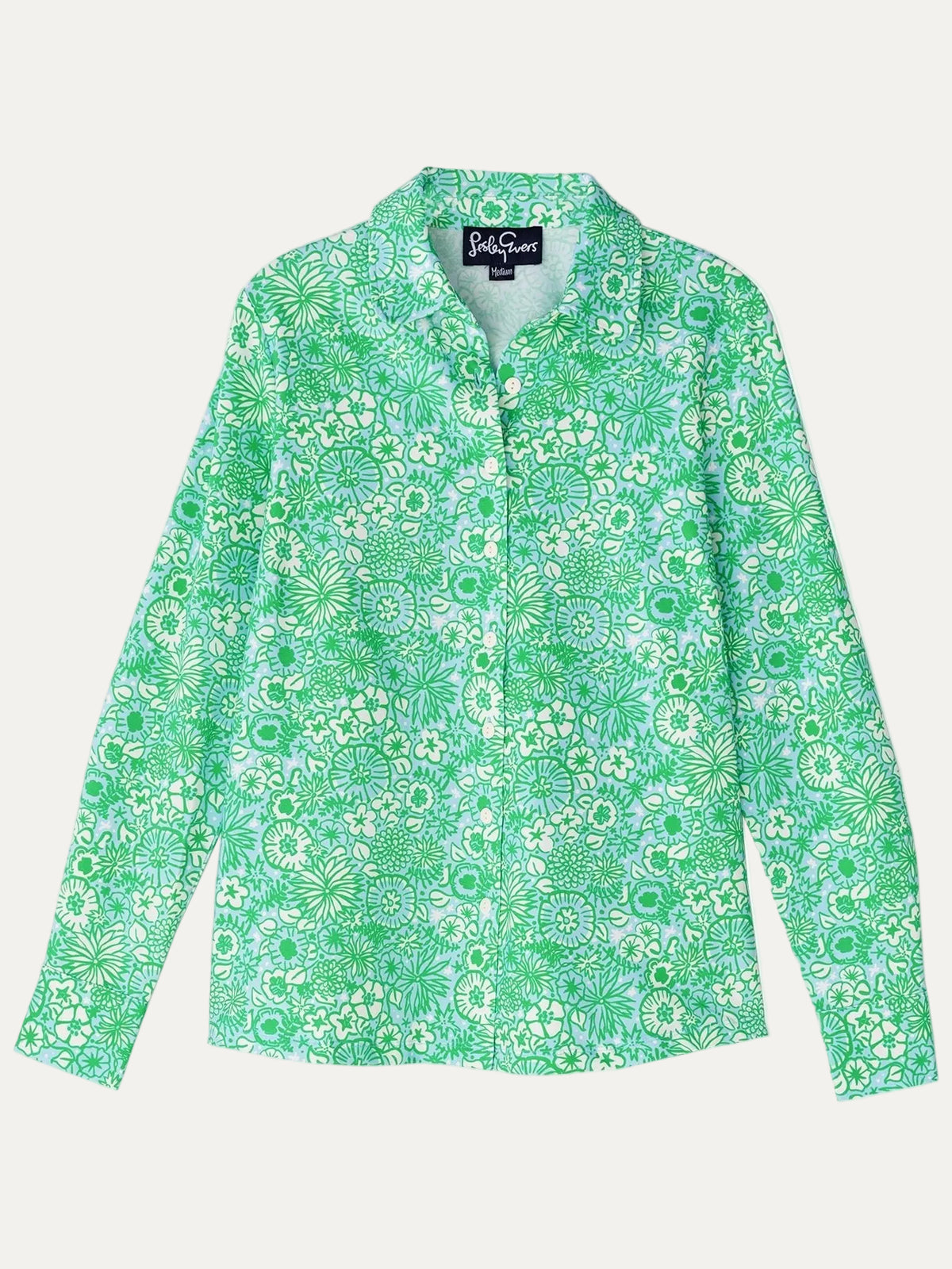 ALICE blouse Flower Patch Green - Lesley Evers - alice - Button Top - clothing