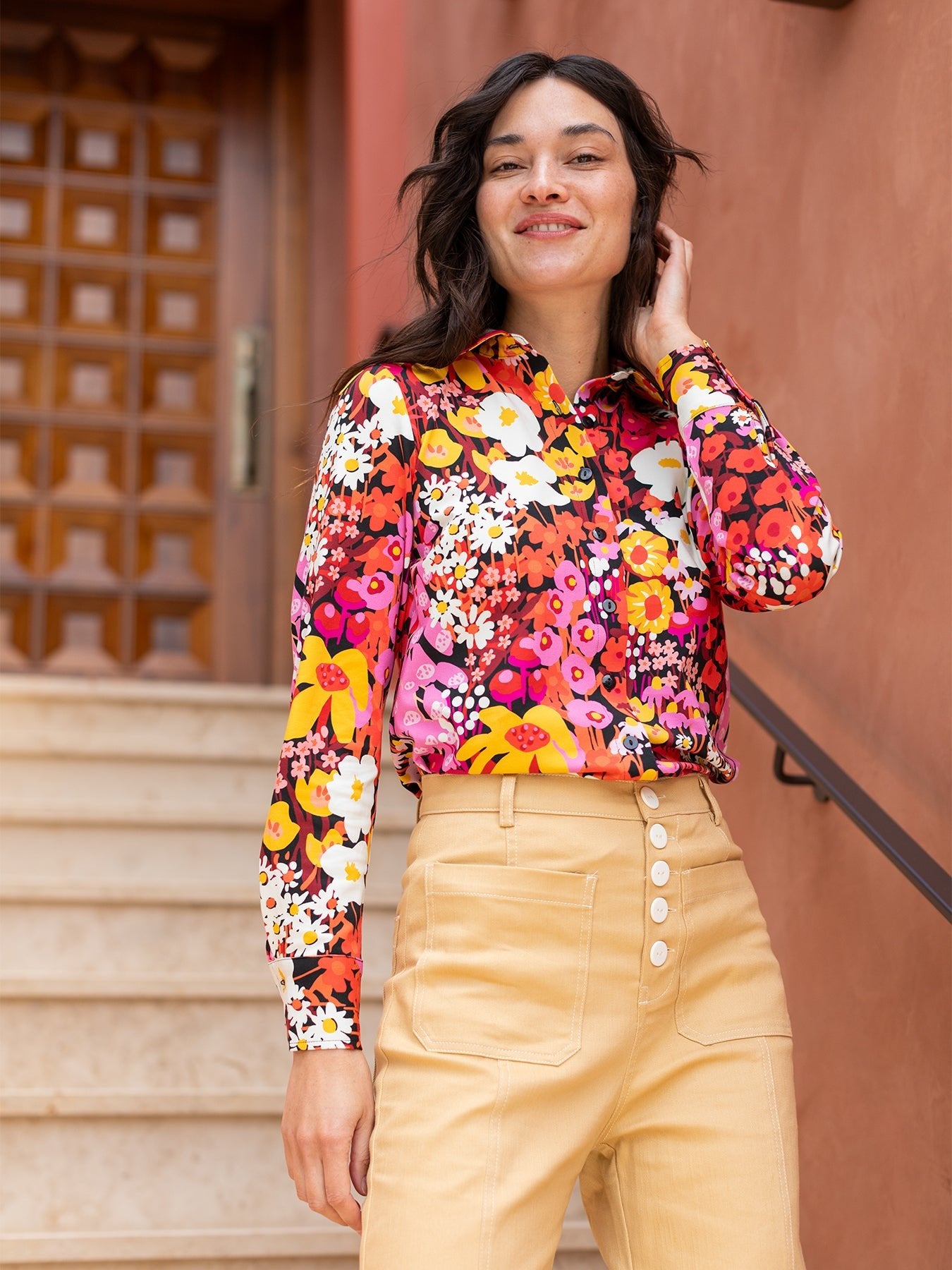 ALICE blouse Garden Party Pink - Lesley Evers - alice - Button Top - clothing