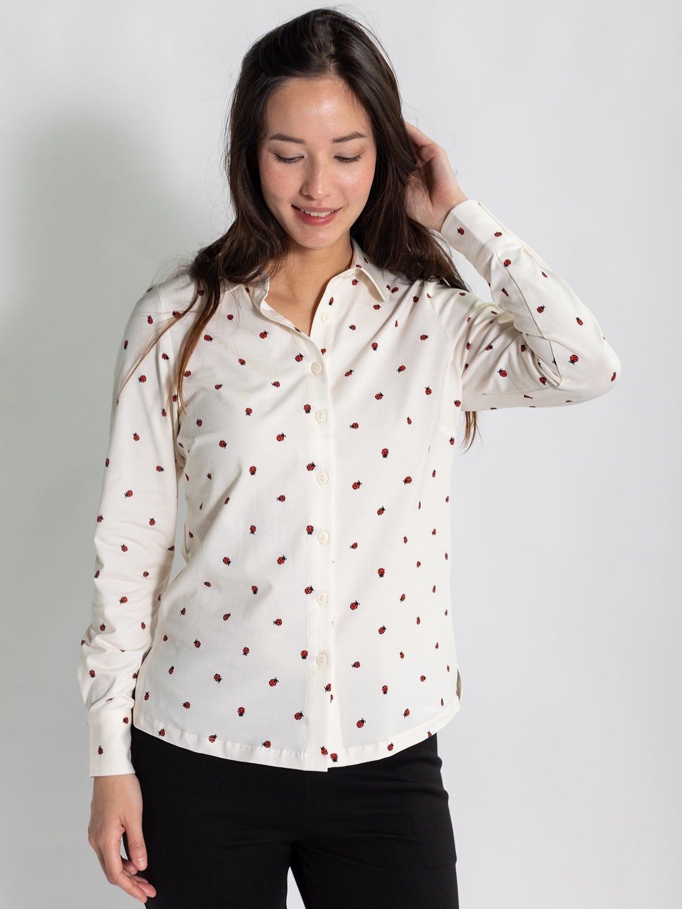 ALICE blouse Ladybugs - Lesley Evers - alice - Button Top - clothing