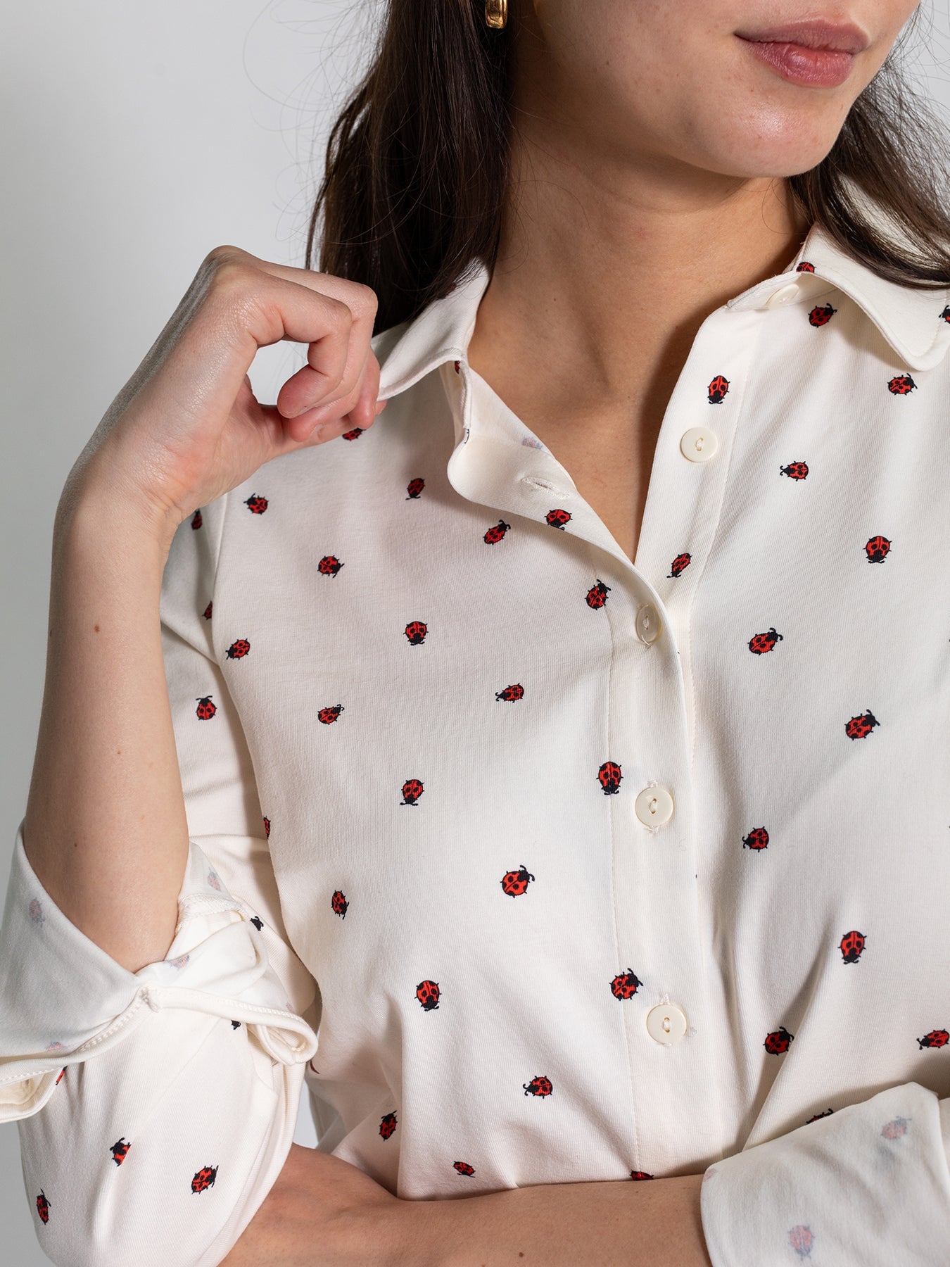 ALICE blouse Ladybugs - Lesley Evers - alice - Button Top - clothing