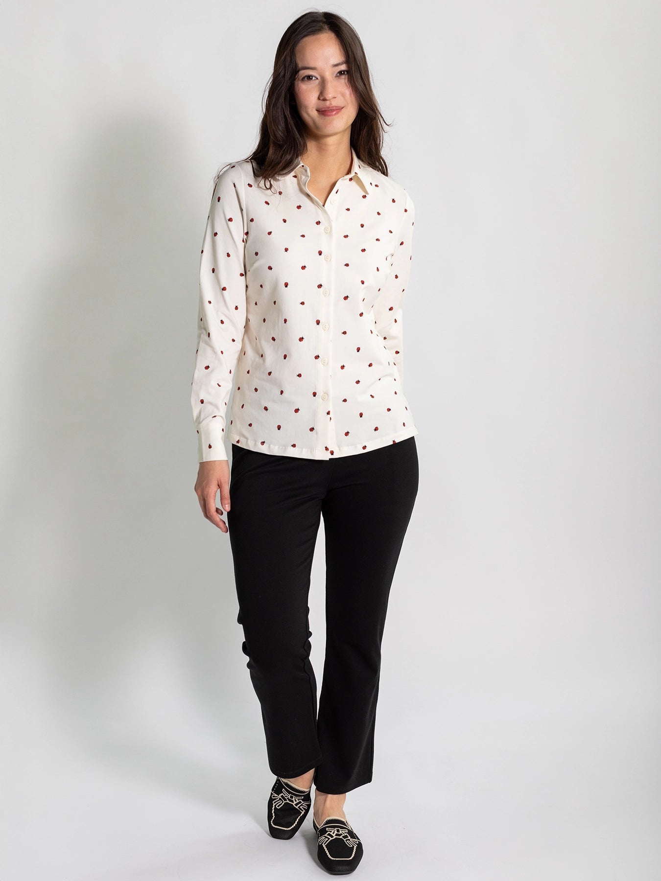 ALICE blouse Ladybugs - Lesley Evers - alice - Button Top - clothing