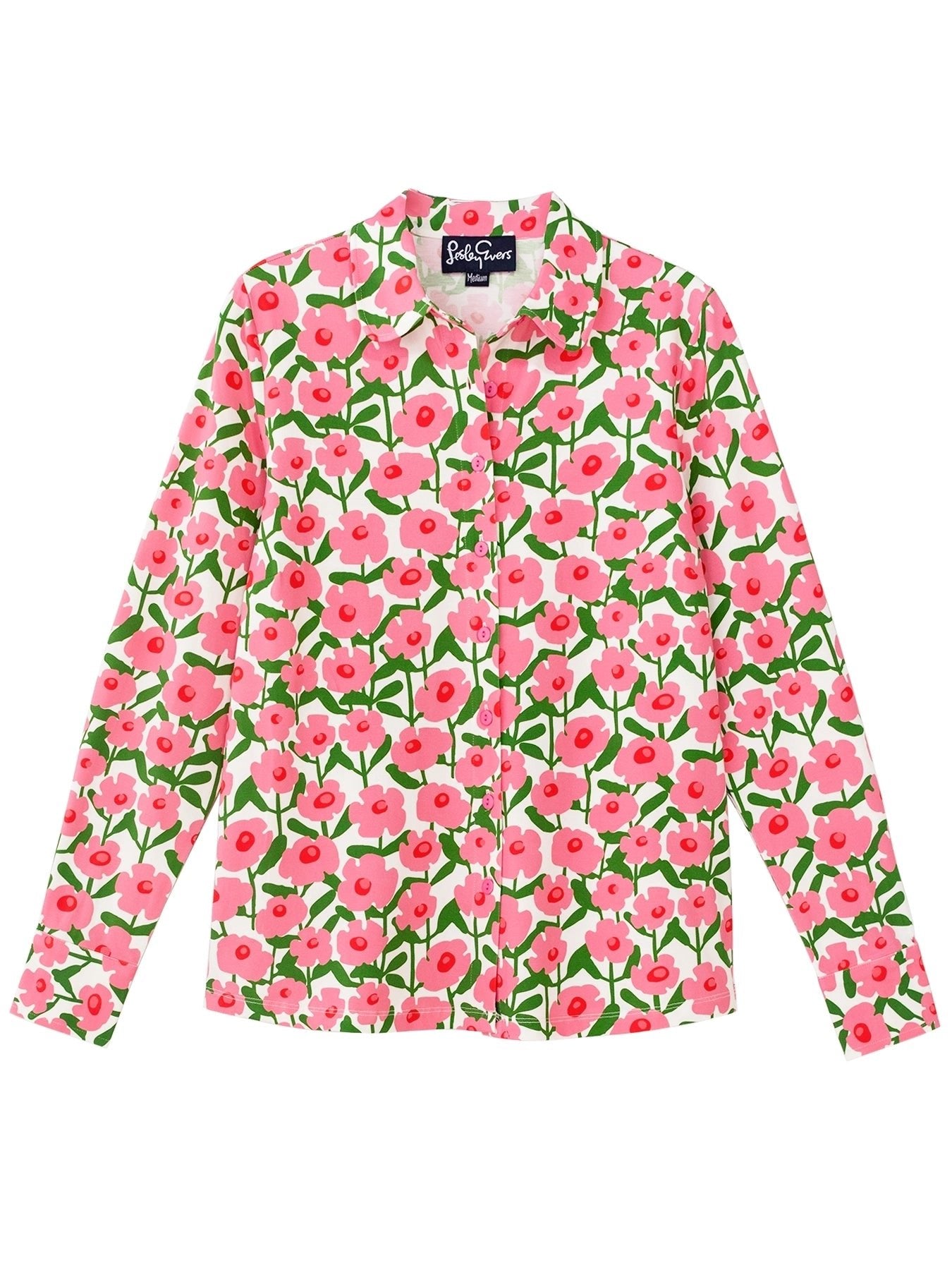 ALICE blouse Mod Blossoms Pink - Lesley Evers - alice - Button Top - clothing