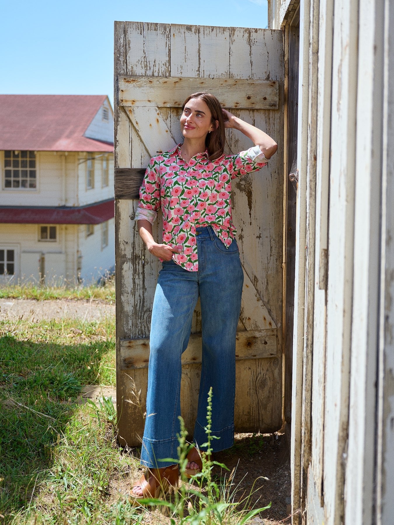 ALICE blouse Mod Blossoms Pink - Lesley Evers - alice - Button Top - clothing