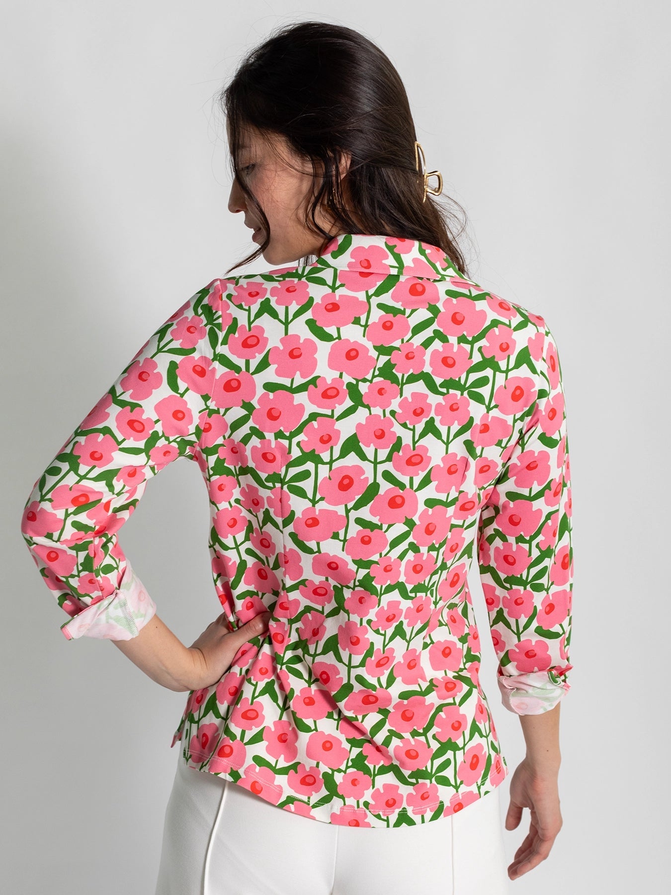 ALICE blouse Mod Blossoms Pink - Lesley Evers - alice - Button Top - clothing