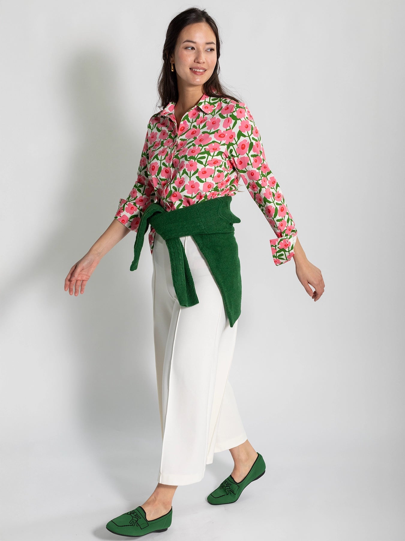 ALICE blouse Mod Blossoms Pink - Lesley Evers - alice - Button Top - clothing