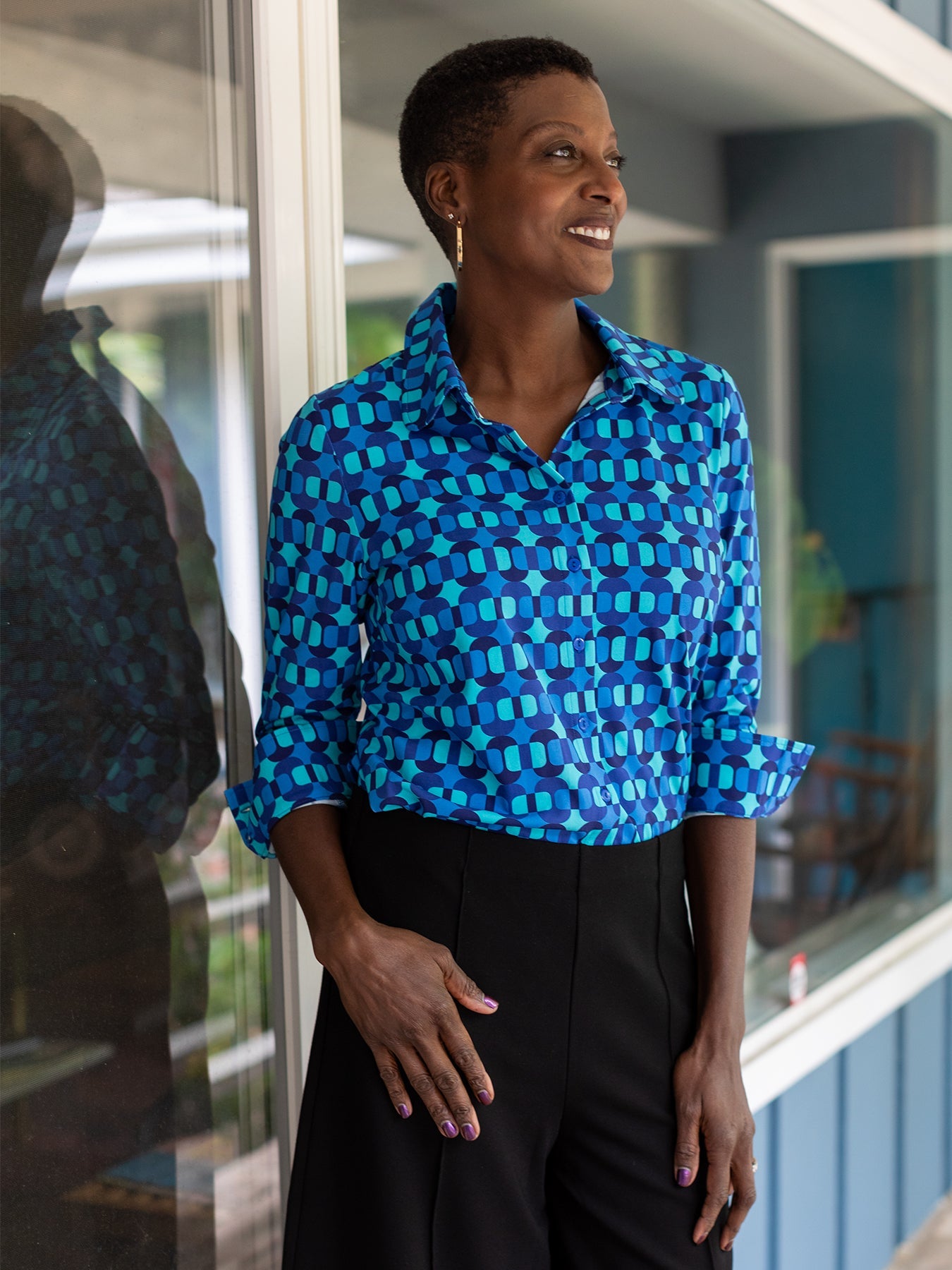 ALICE blouse Picardy Blue - Lesley Evers - alice - Button Top - clothing