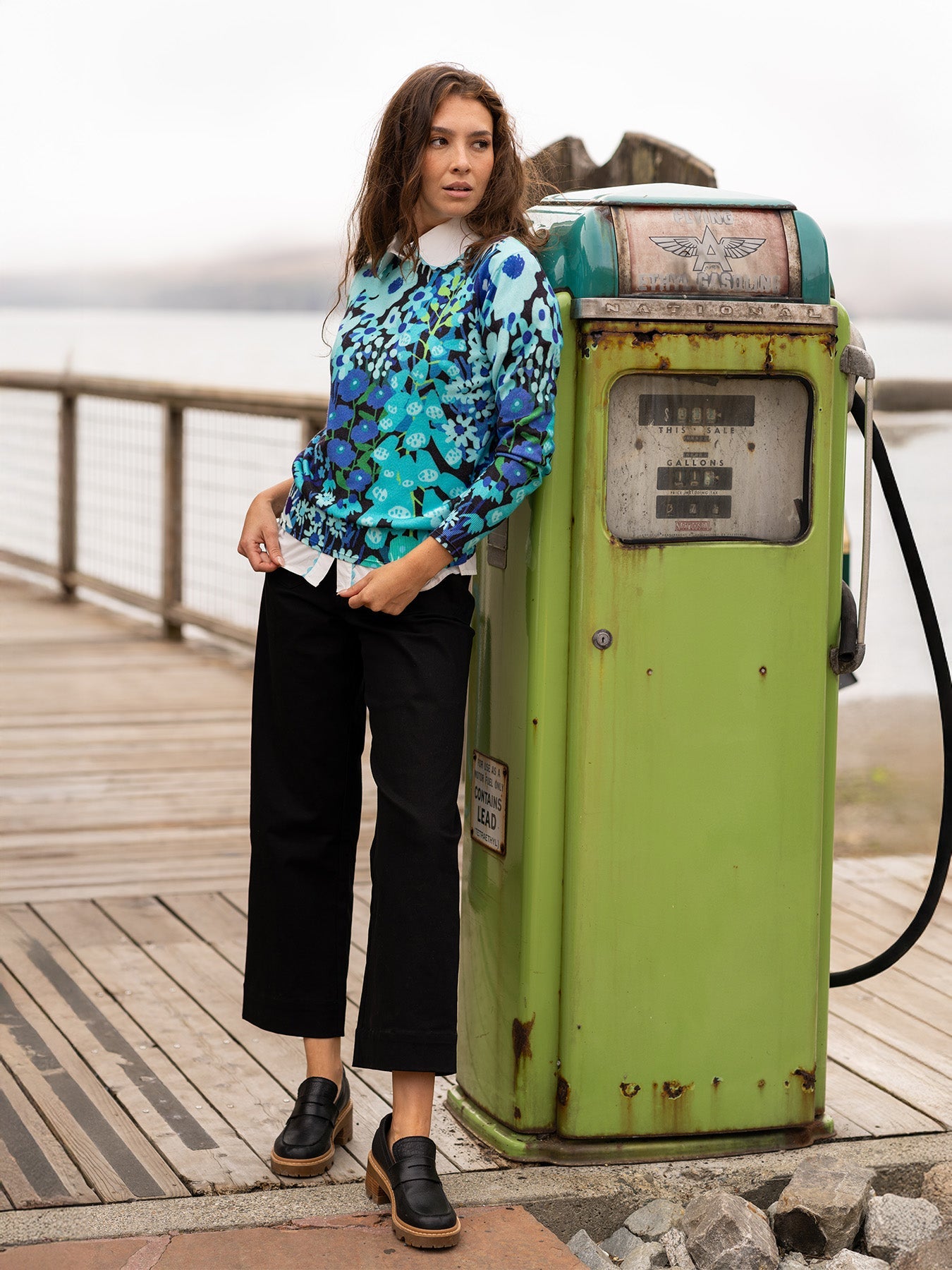 AMELIA sweater Garden Party Blue - Lesley Evers - Shop - Shop/All Products - Shop/Separates