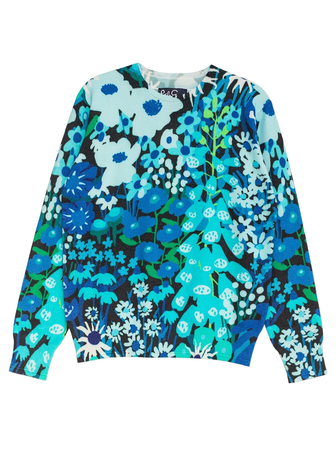 AMELIA sweater Garden Party Blue - Lesley Evers - Shop - Shop/All Products - Shop/Separates
