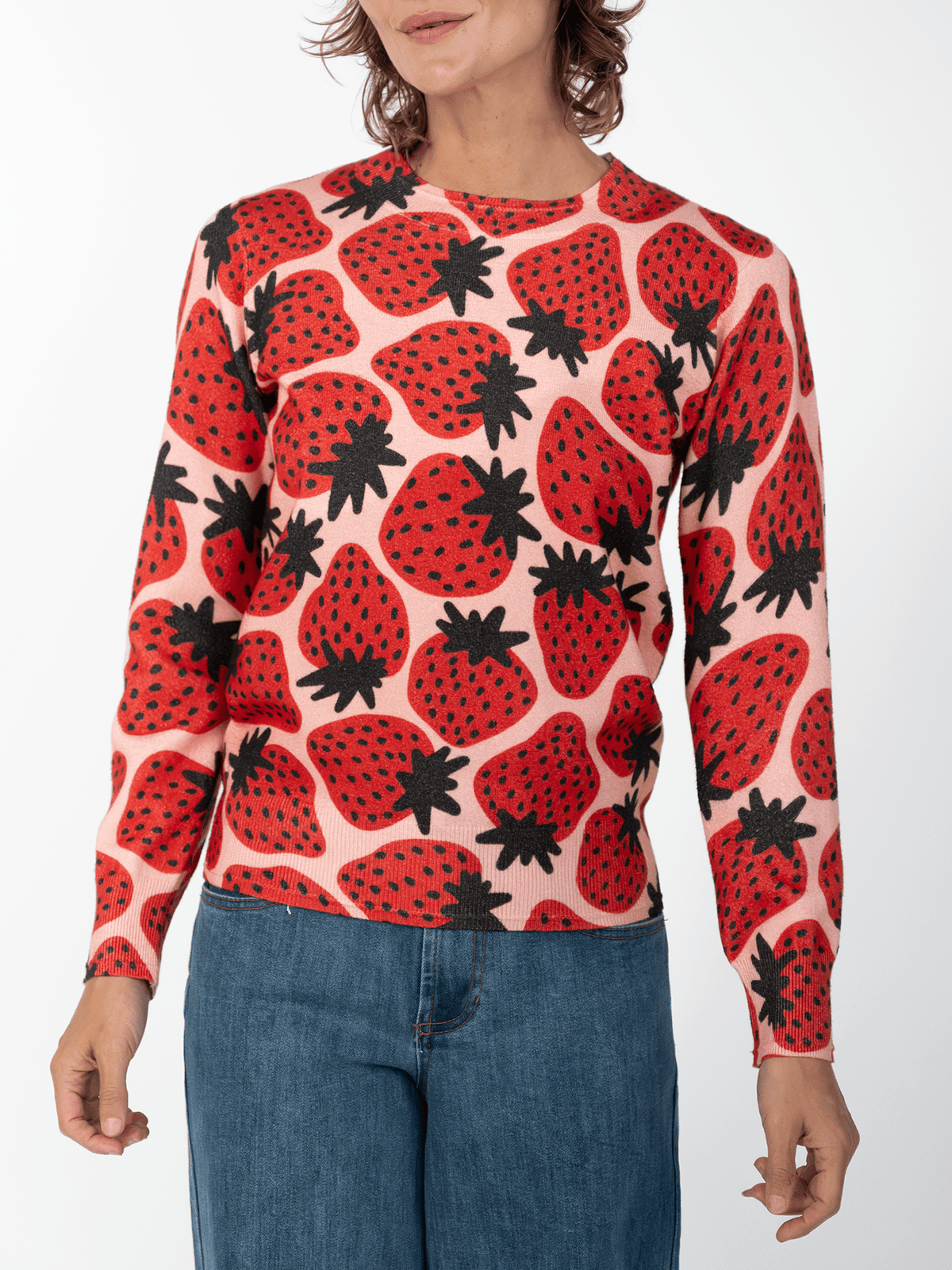 AMELIA sweater Strawberries - Lesley Evers-Shop-Shop/All Products-Shop/Separates