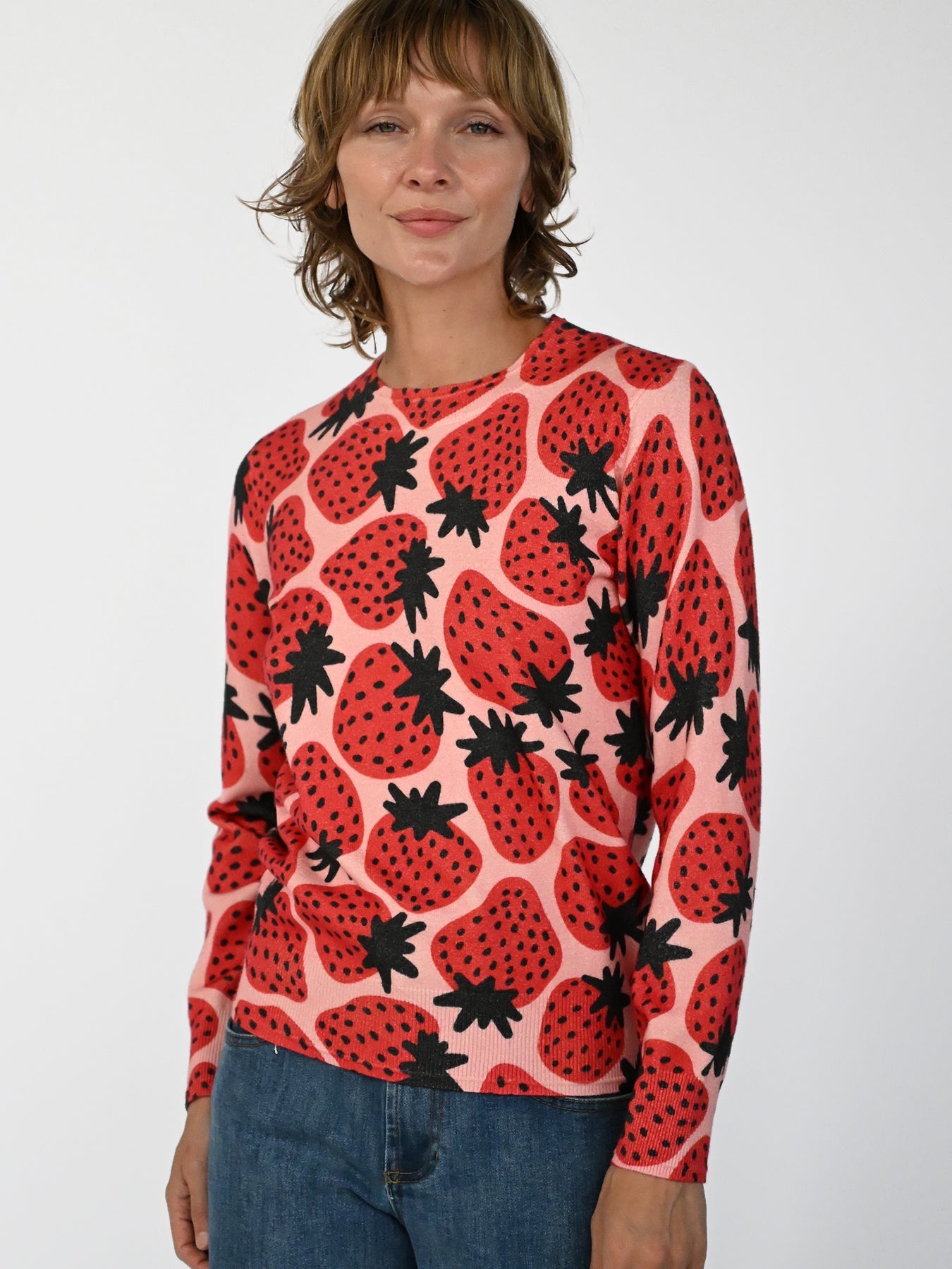 AMELIA sweater Strawberries - Lesley Evers-Shop-Shop/All Products-Shop/Separates
