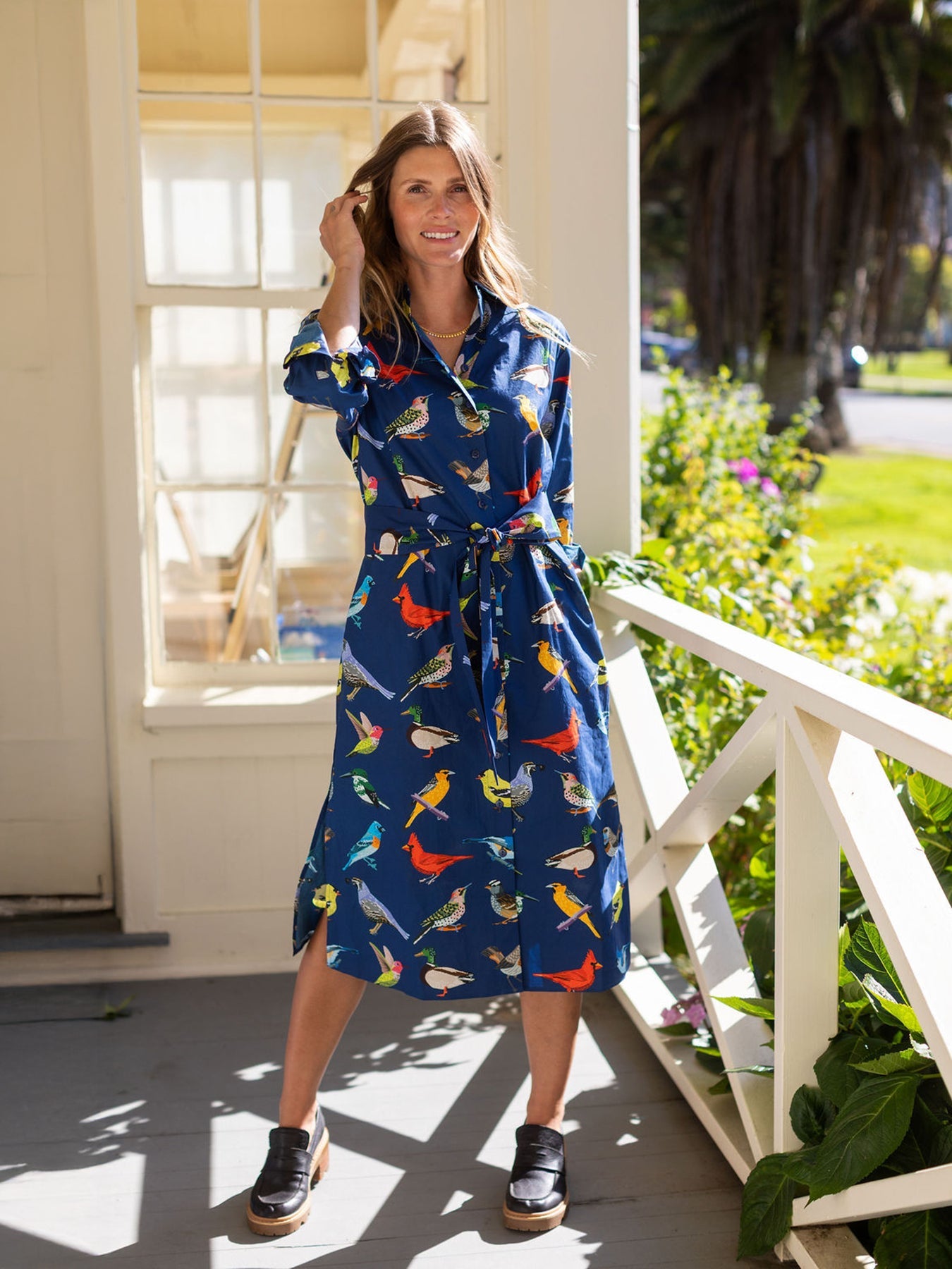 AMY dress Navy Birds - Lesley Evers-new arrival-Shop-Shop/All Products