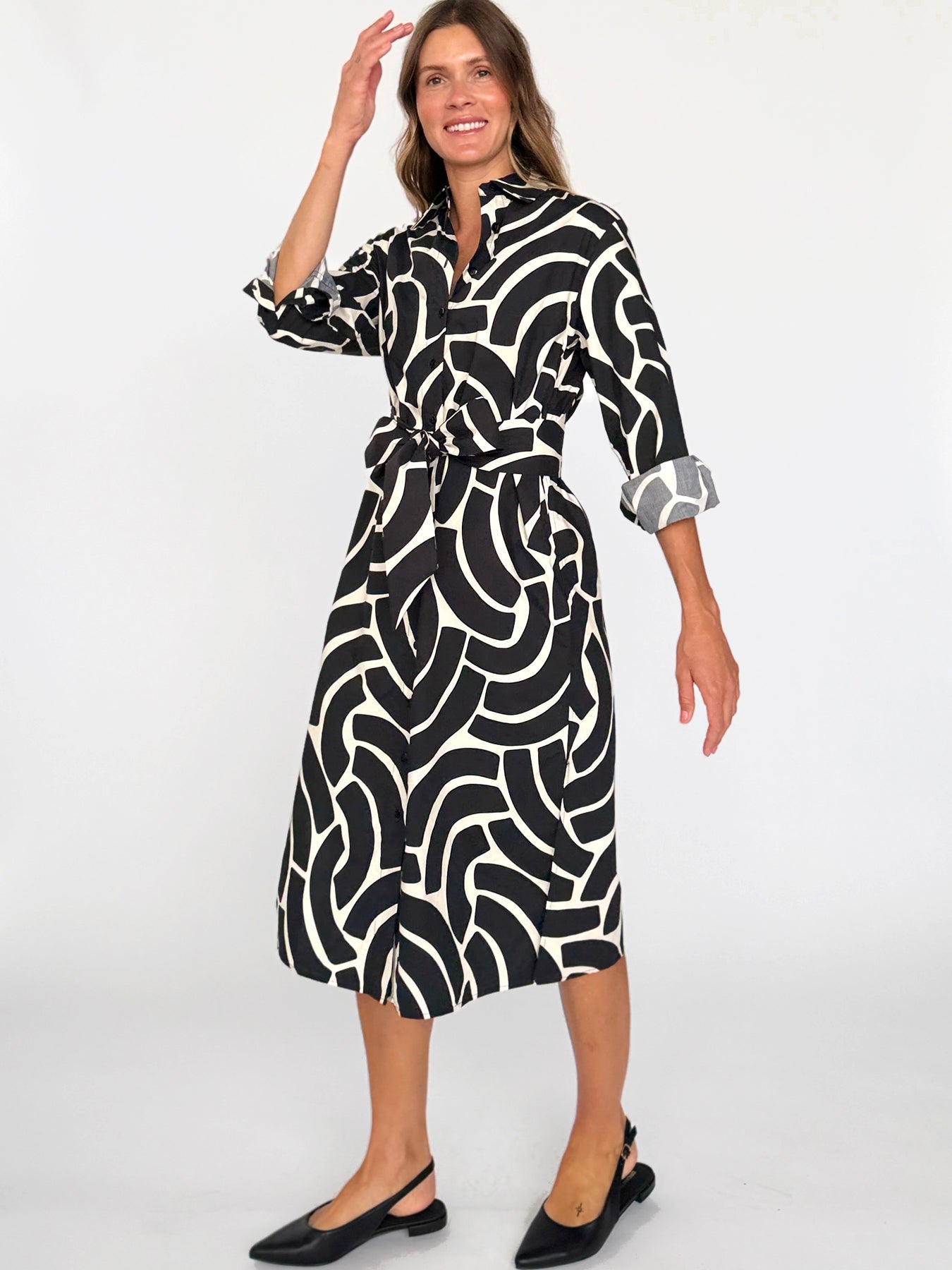 AMY dress Swoops Black - Lesley Evers-Shop-Shop/All Products-Shop/Dresses