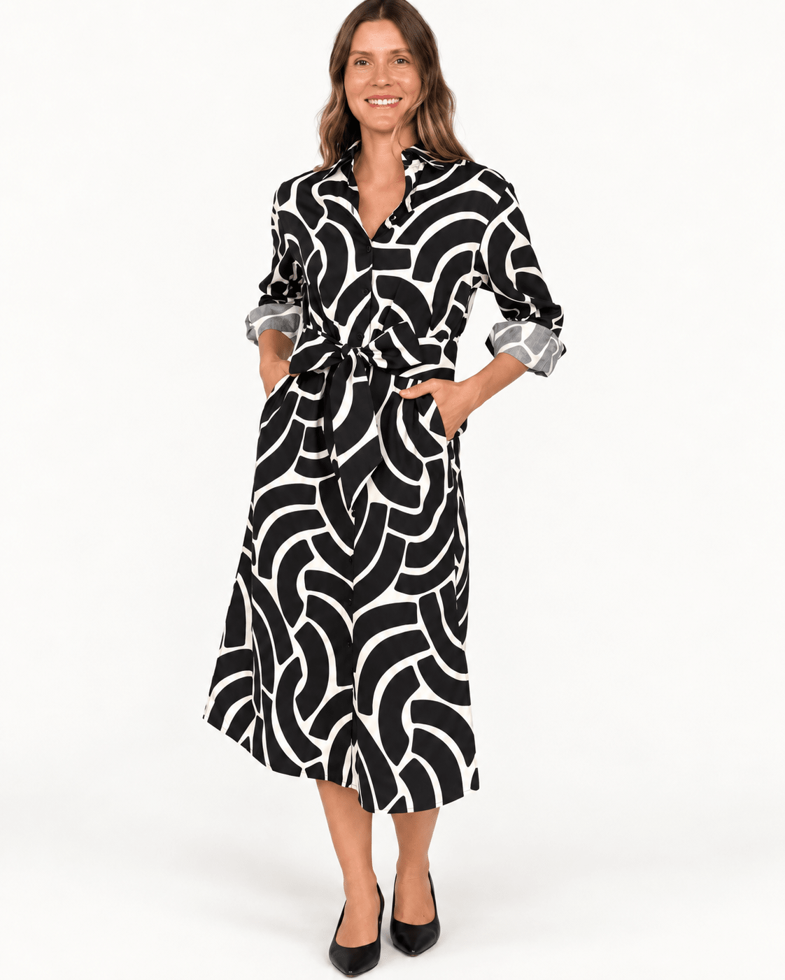 AMY dress Swoops Black - Lesley Evers-Shop-Shop/All Products-Shop/Dresses