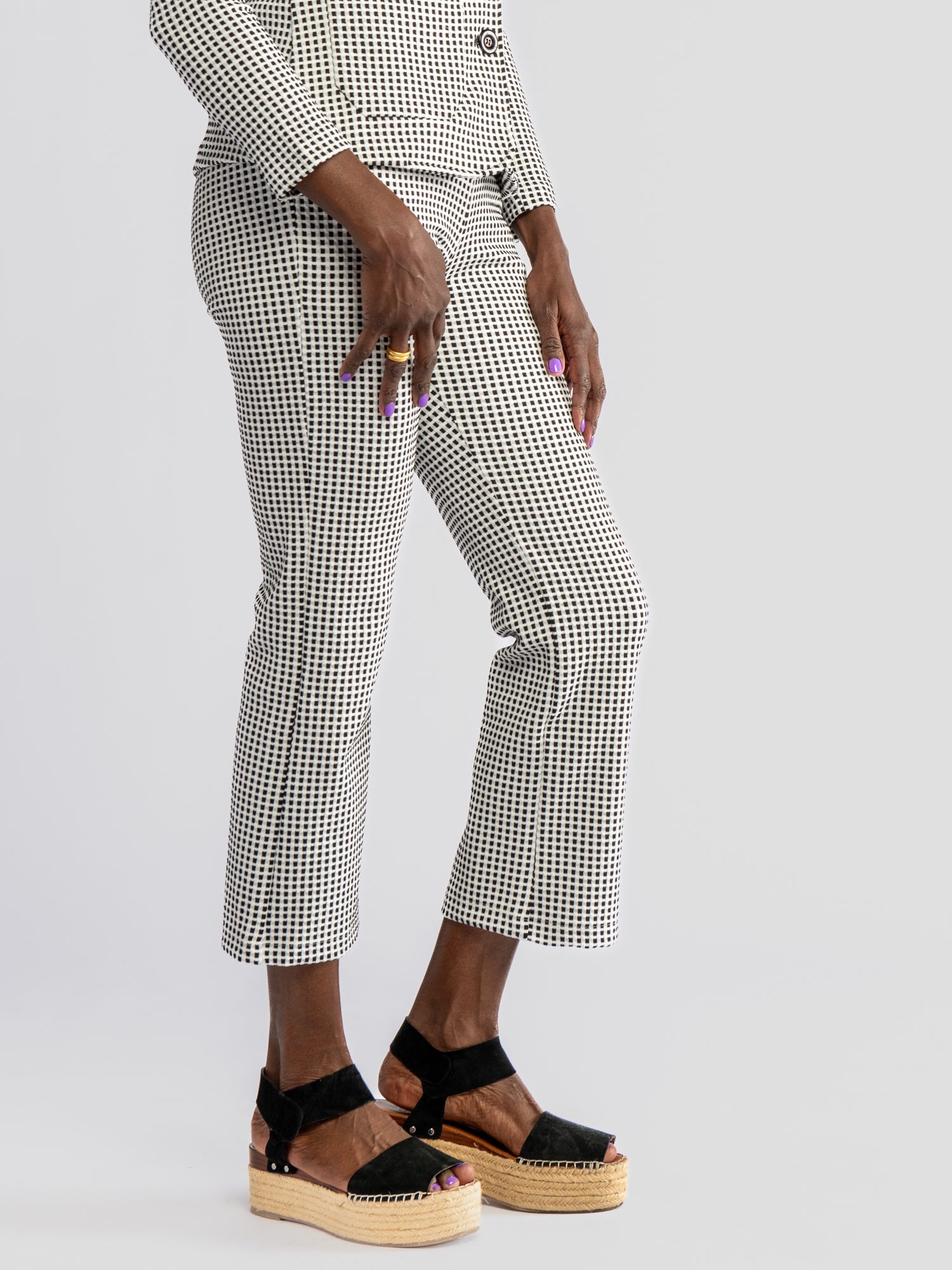 AUDREY pant Black Jacquard - Lesley Evers-audrey-blooms-Bottoms