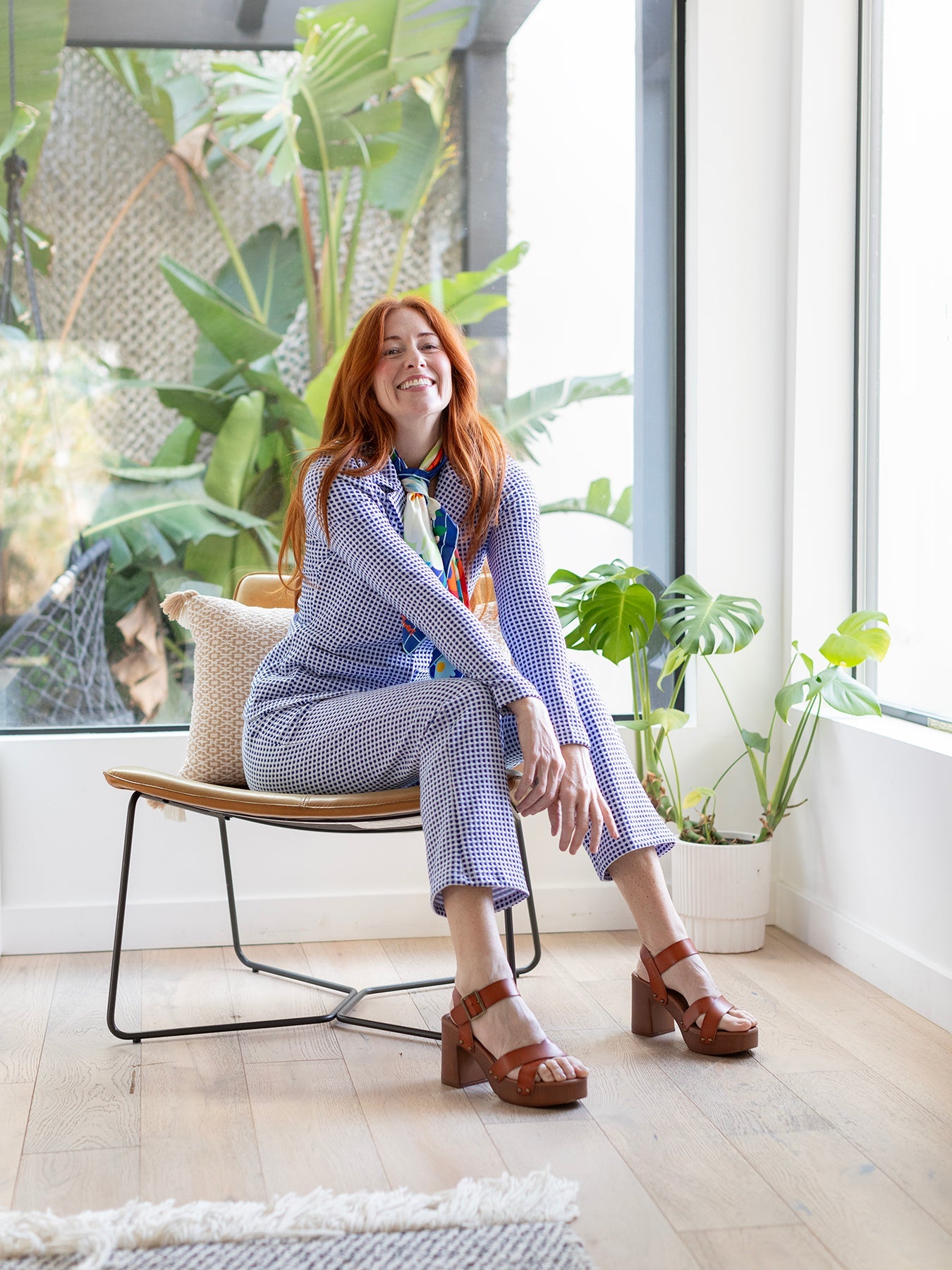 AUDREY pant Blue Jacquard - Lesley Evers - audrey - Bottoms - Pants