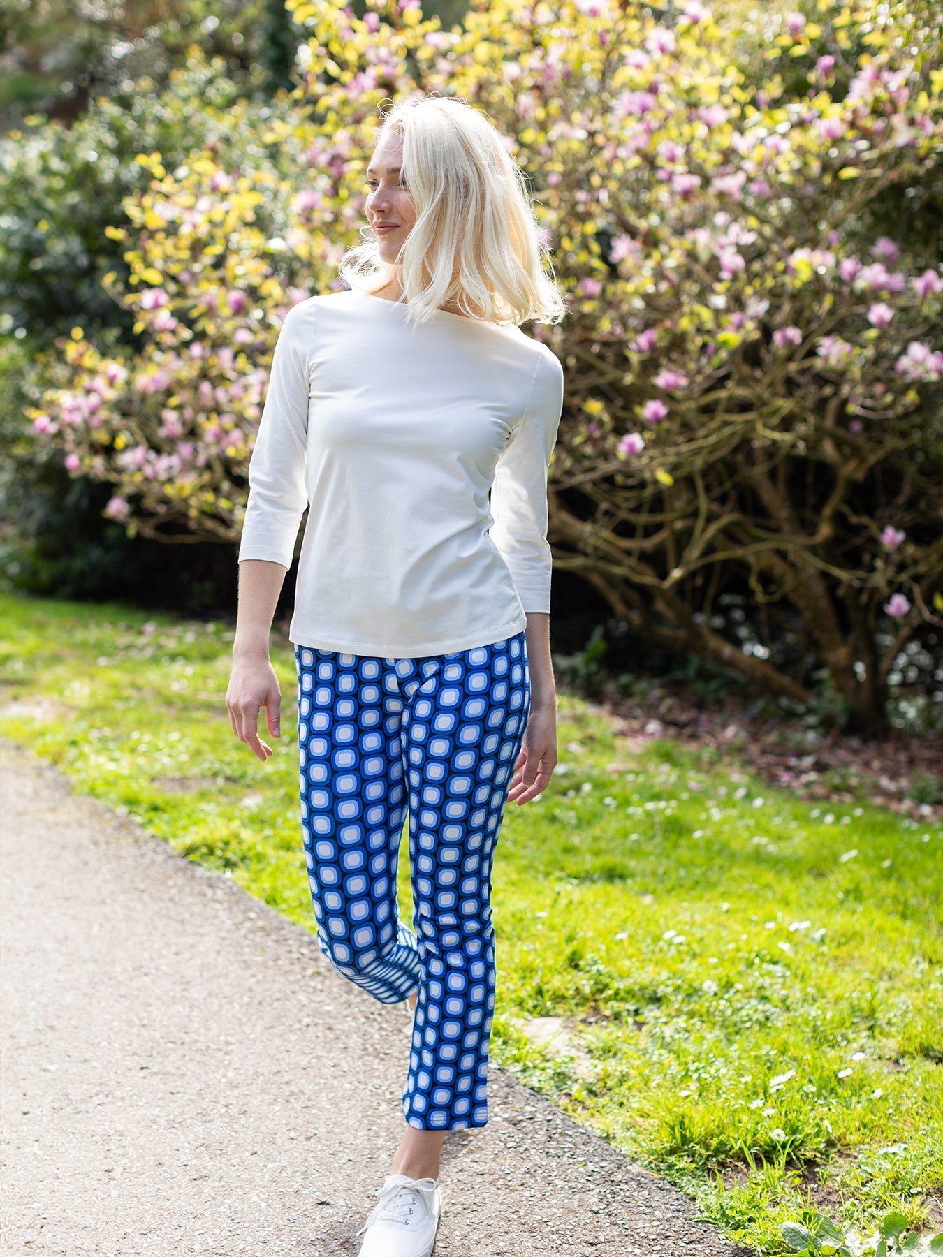 AUDREY pant Dots Blue - Lesley Evers - audrey - audrey fall25 - Bottoms