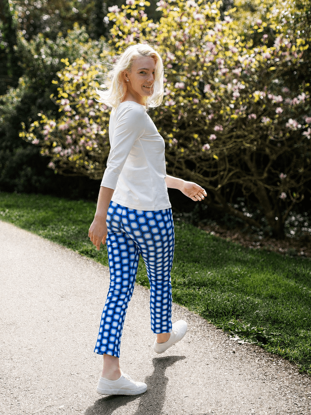AUDREY pant Dots Blue - Lesley Evers - audrey - audrey fall25 - Bottoms