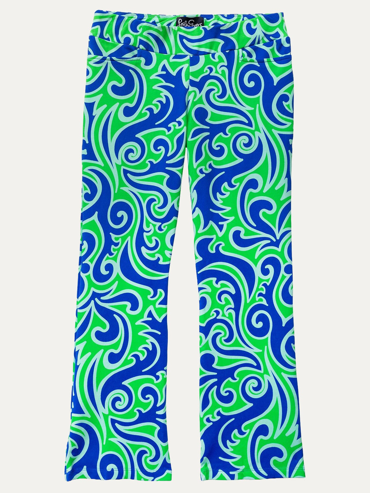 AUDREY pant Filigree Blue and Green - Lesley Evers-audrey-Black-Bottoms