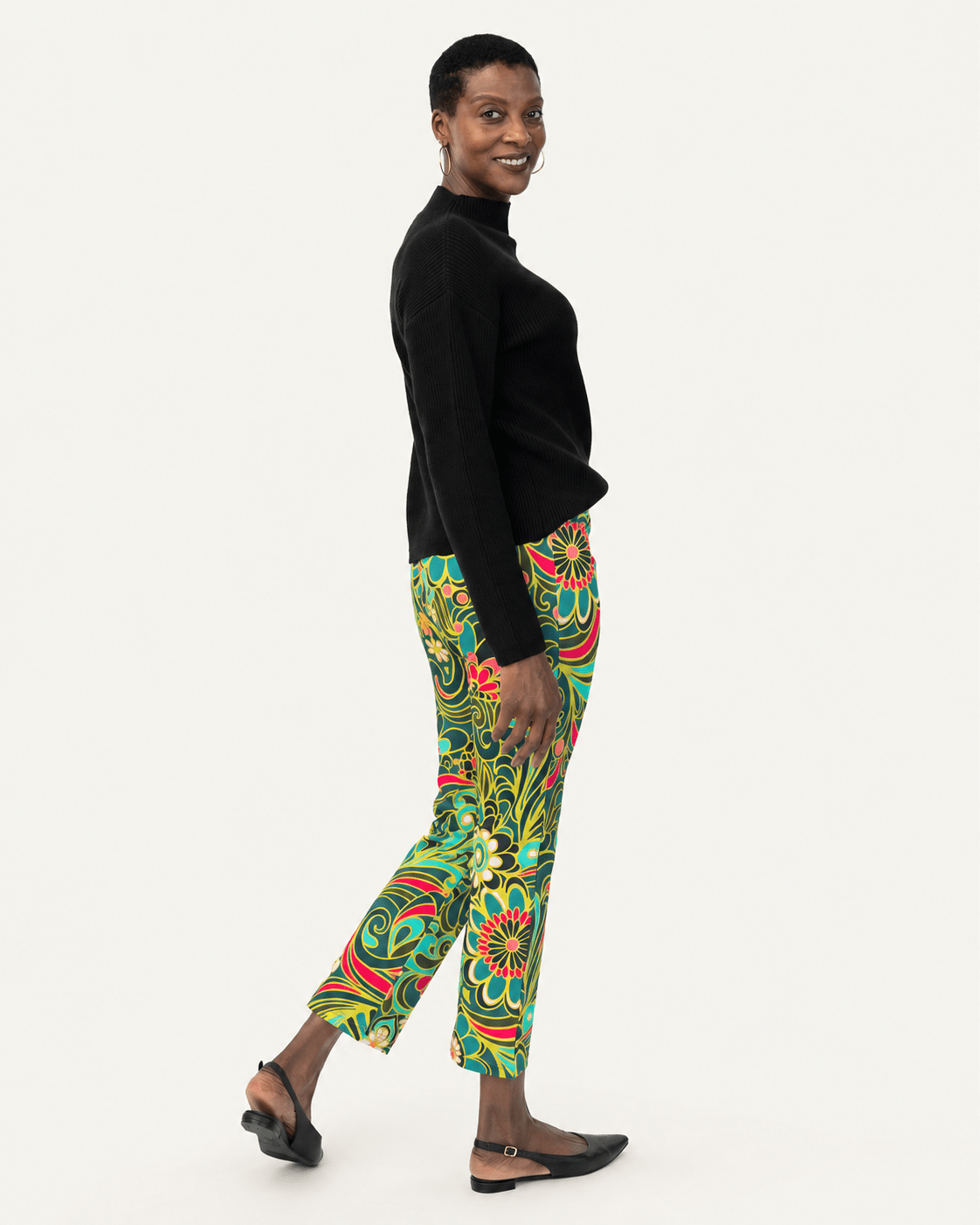 AUDREY pant Flowerland Green - Lesley Evers-audrey-Bottoms-cotton