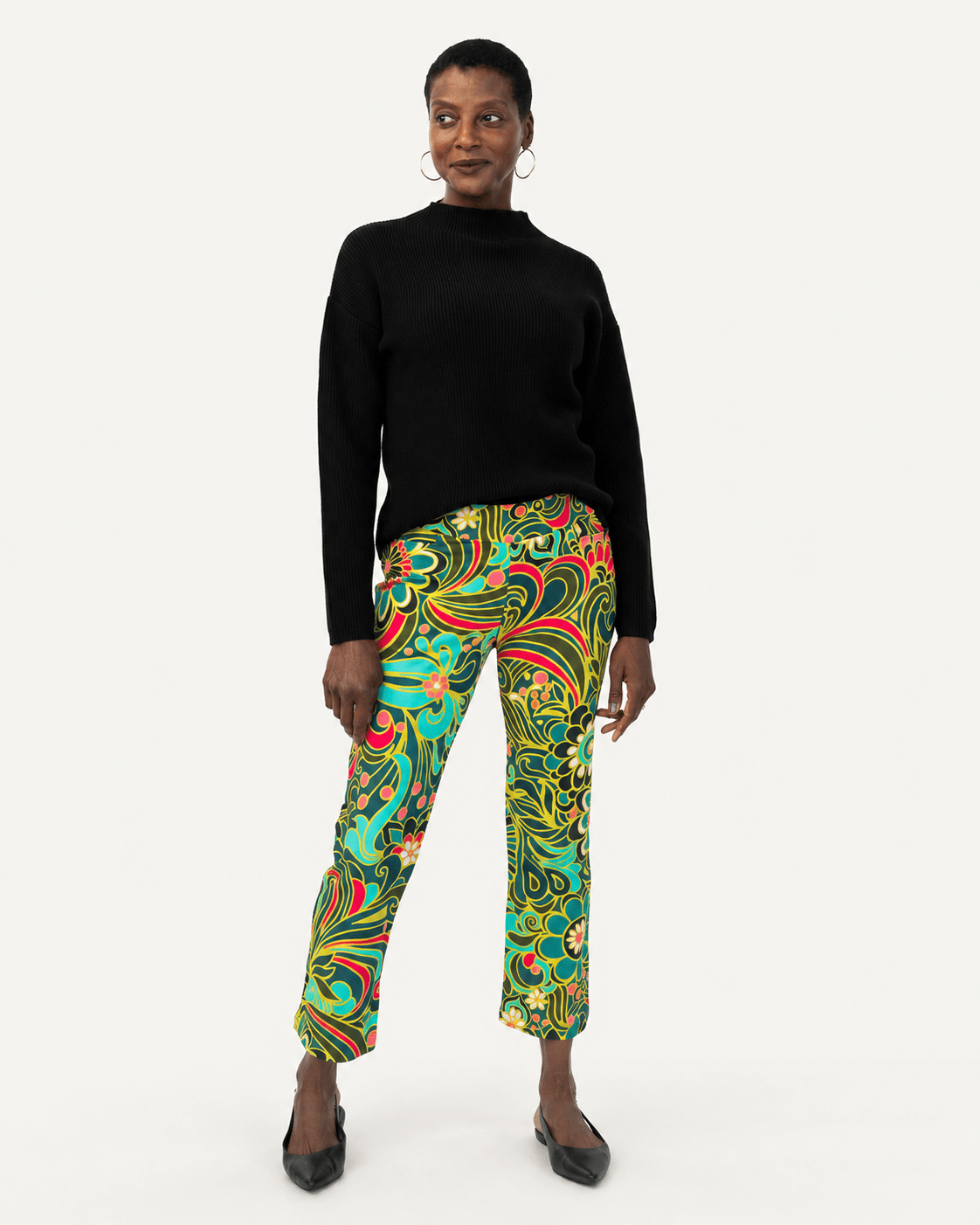 AUDREY pant Flowerland Green - Lesley Evers-audrey-Bottoms-cotton