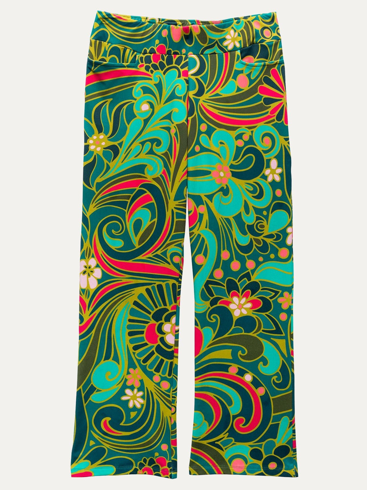 AUDREY pant Flowerland Green - Lesley Evers-audrey-Bottoms-cotton