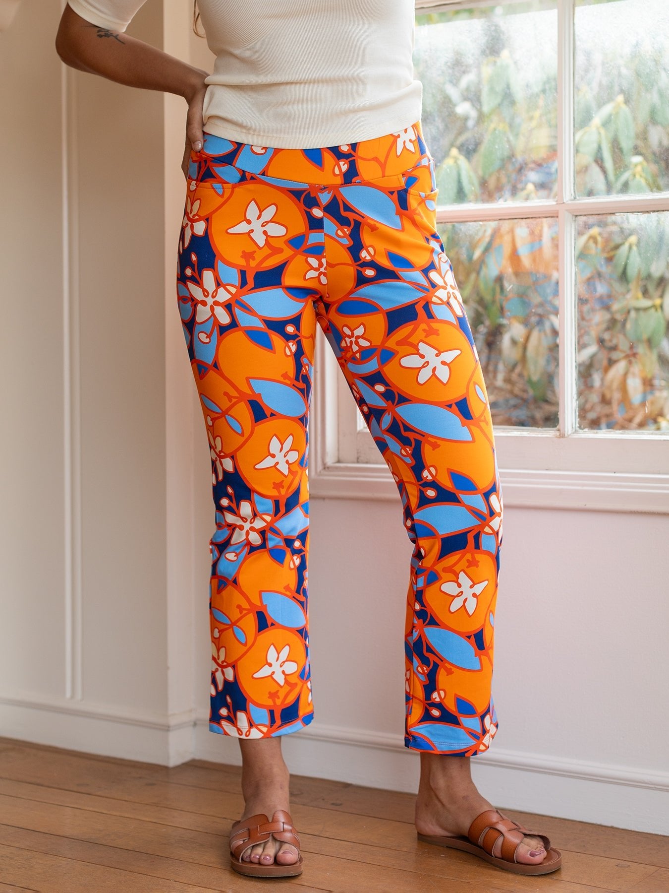 AUDREY pant Orange Blossom - Lesley Evers - audrey - Black - Bottoms