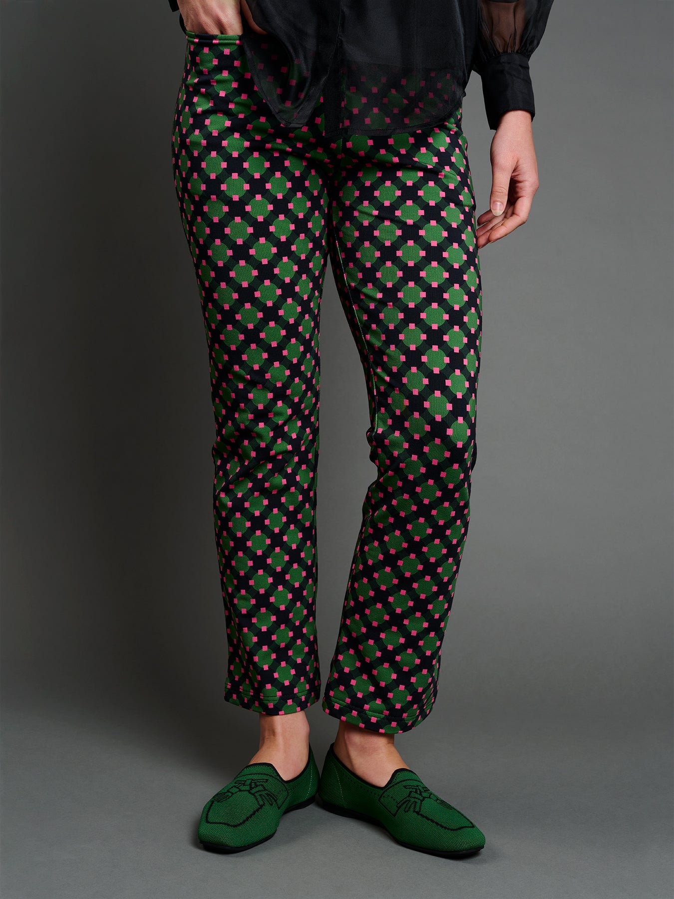 AUDREY pant Sorrento Pink and Green - Lesley Evers-audrey-audrey fall25-Bottoms