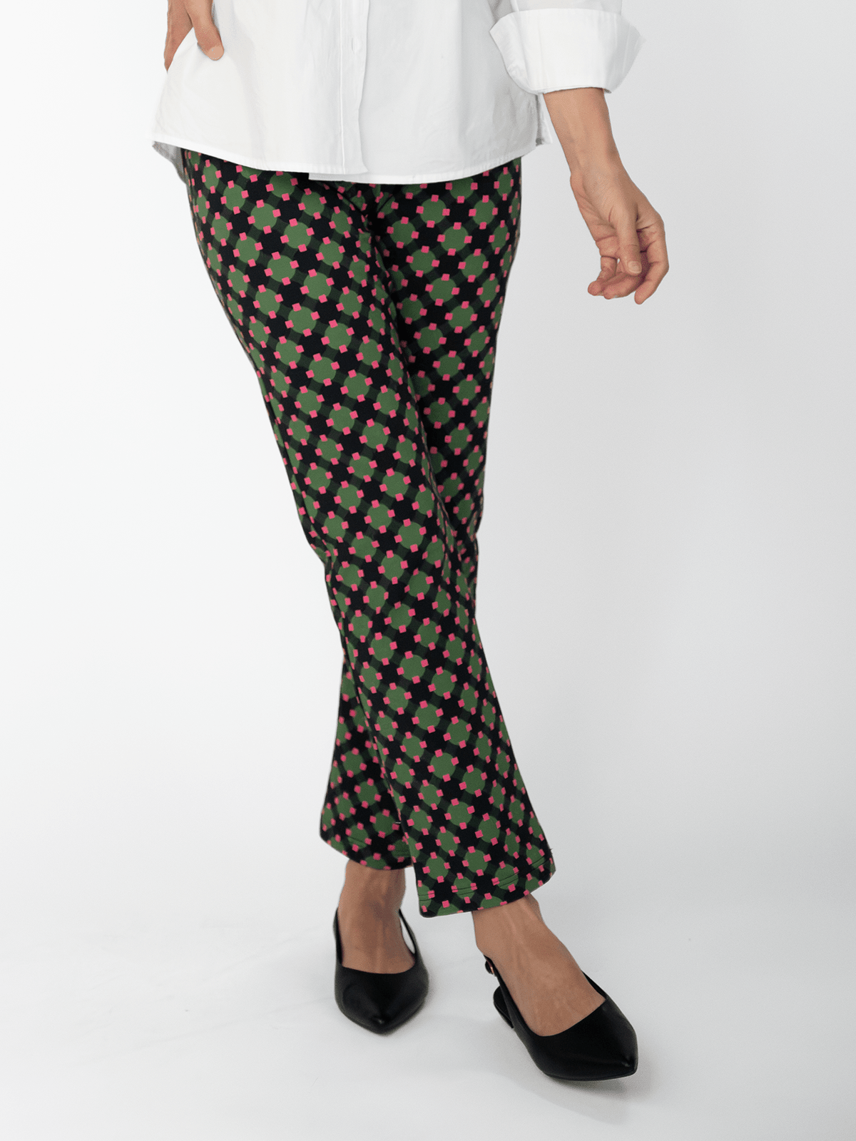 AUDREY pant Sorrento Pink and Green - Lesley Evers-audrey-audrey fall25-Bottoms