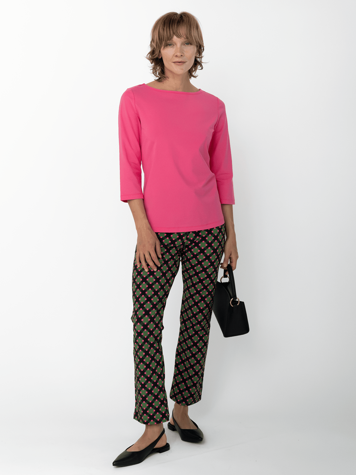 AUDREY pant Sorrento Pink and Green - Lesley Evers-audrey-audrey fall25-Bottoms