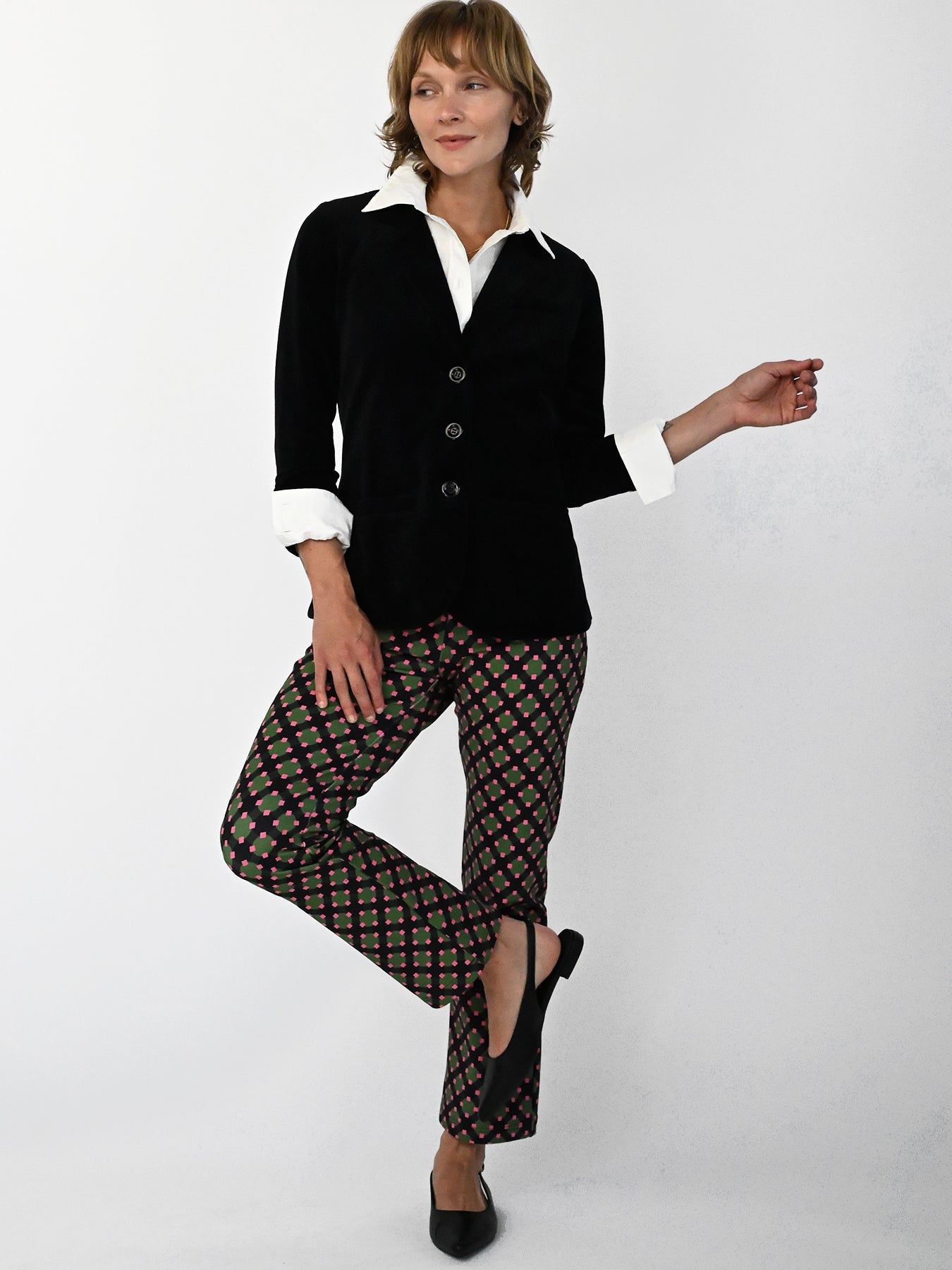 AUDREY pant Sorrento Pink and Green - Lesley Evers-audrey-audrey fall25-Bottoms
