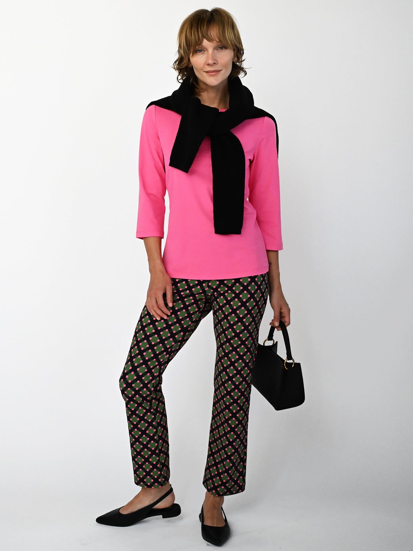 AUDREY pant Sorrento Pink and Green - Lesley Evers-audrey-audrey fall25-Bottoms
