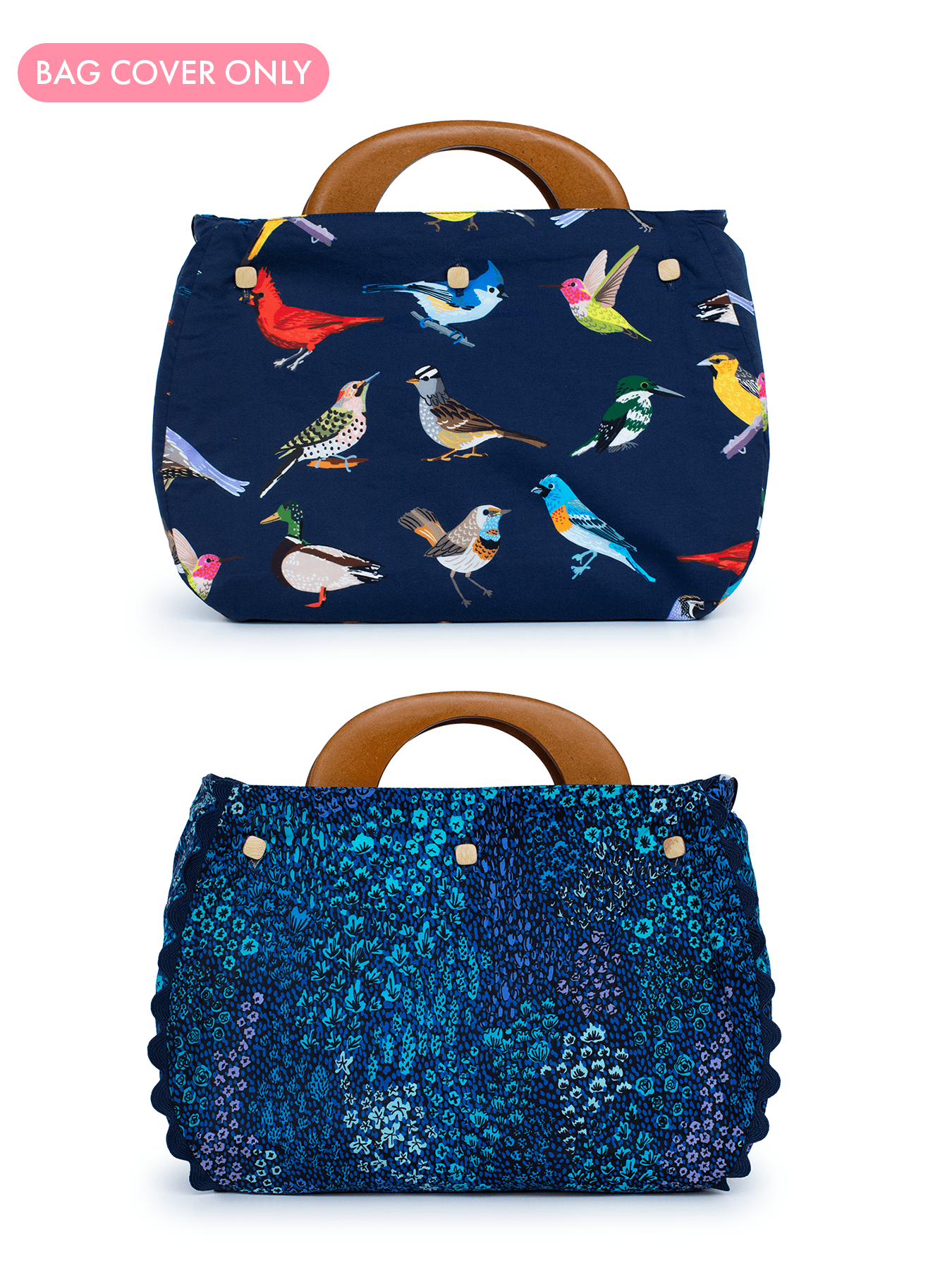 BAG COVER Birds Navy & May Flowers Navy - Lesley Evers - Accessories - birds - Bonnie cover