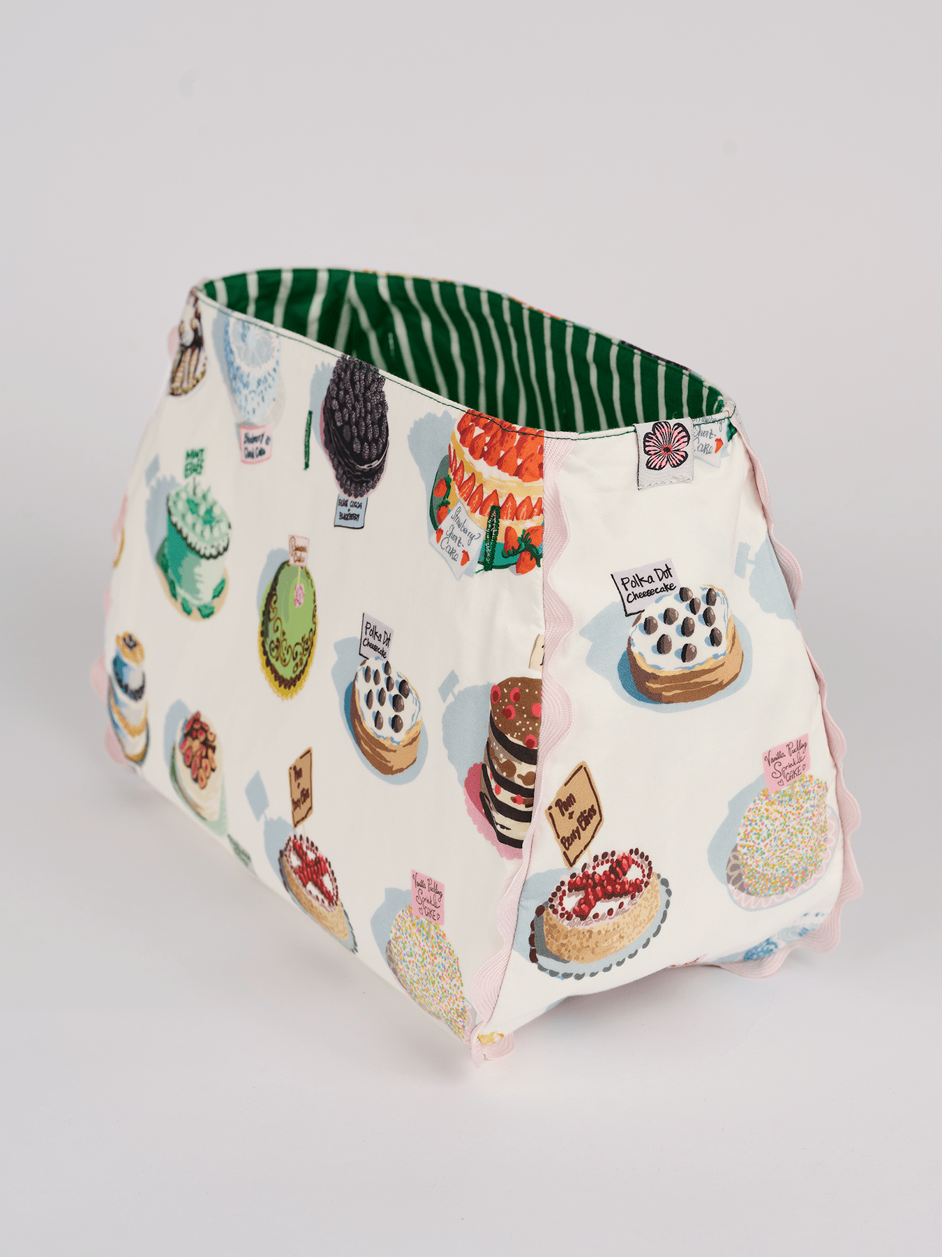 BAG COVER Cakes & Green and White Stripe - Lesley Evers-Accessories-birds-Bonnie cover