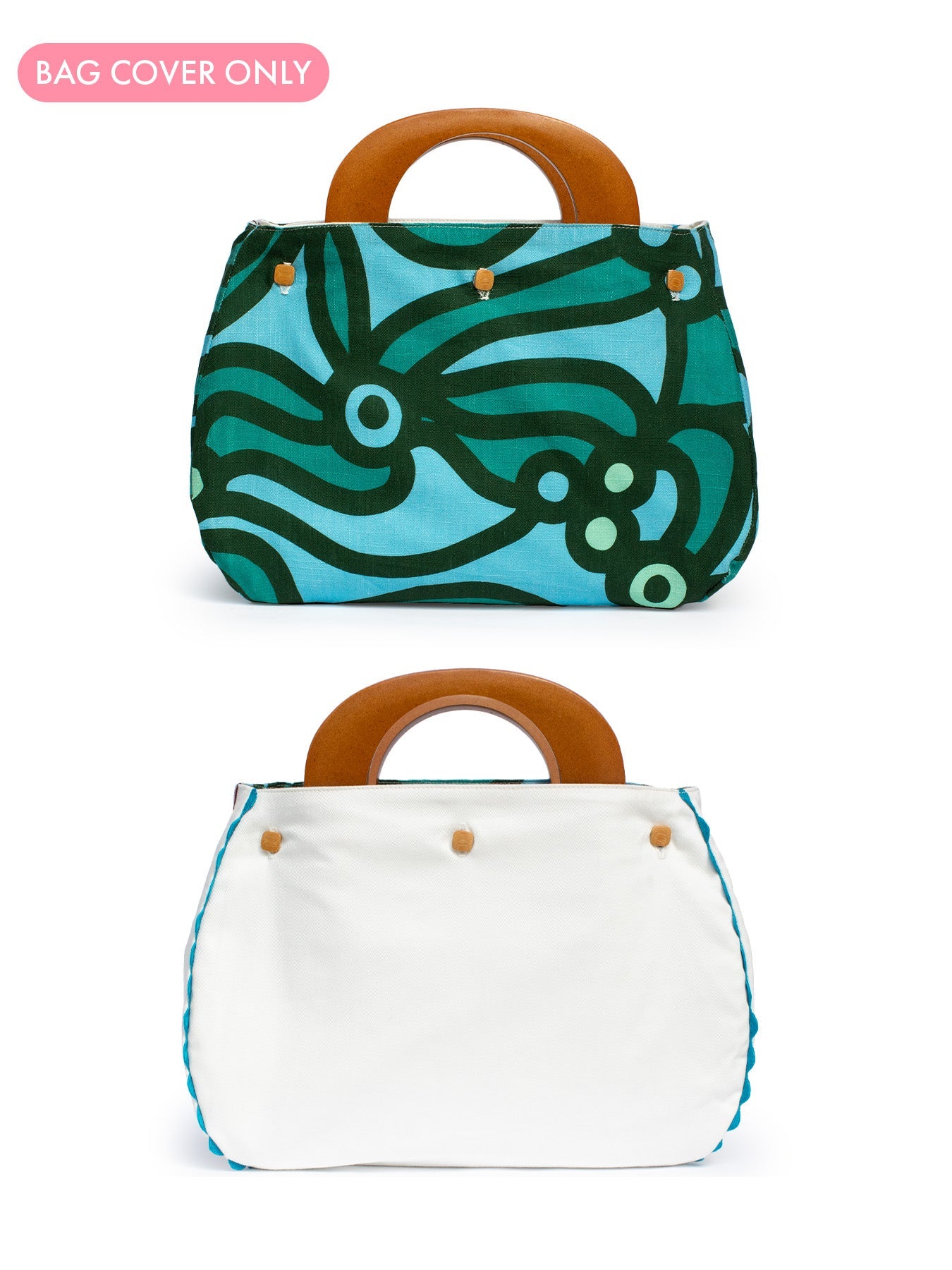 BAG COVER Chickaboom Green & Solid White - Lesley Evers - Accessories - Bonnie cover - chicka boom