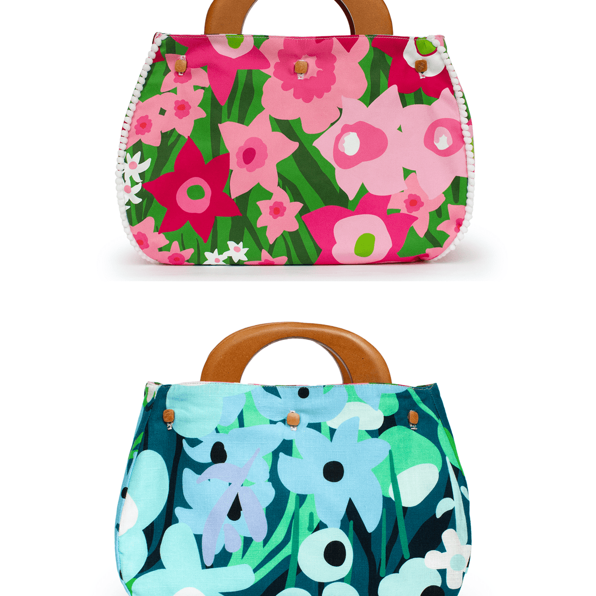 BAG COVER Daffodils Pink and Green & Garden Oasis Blue